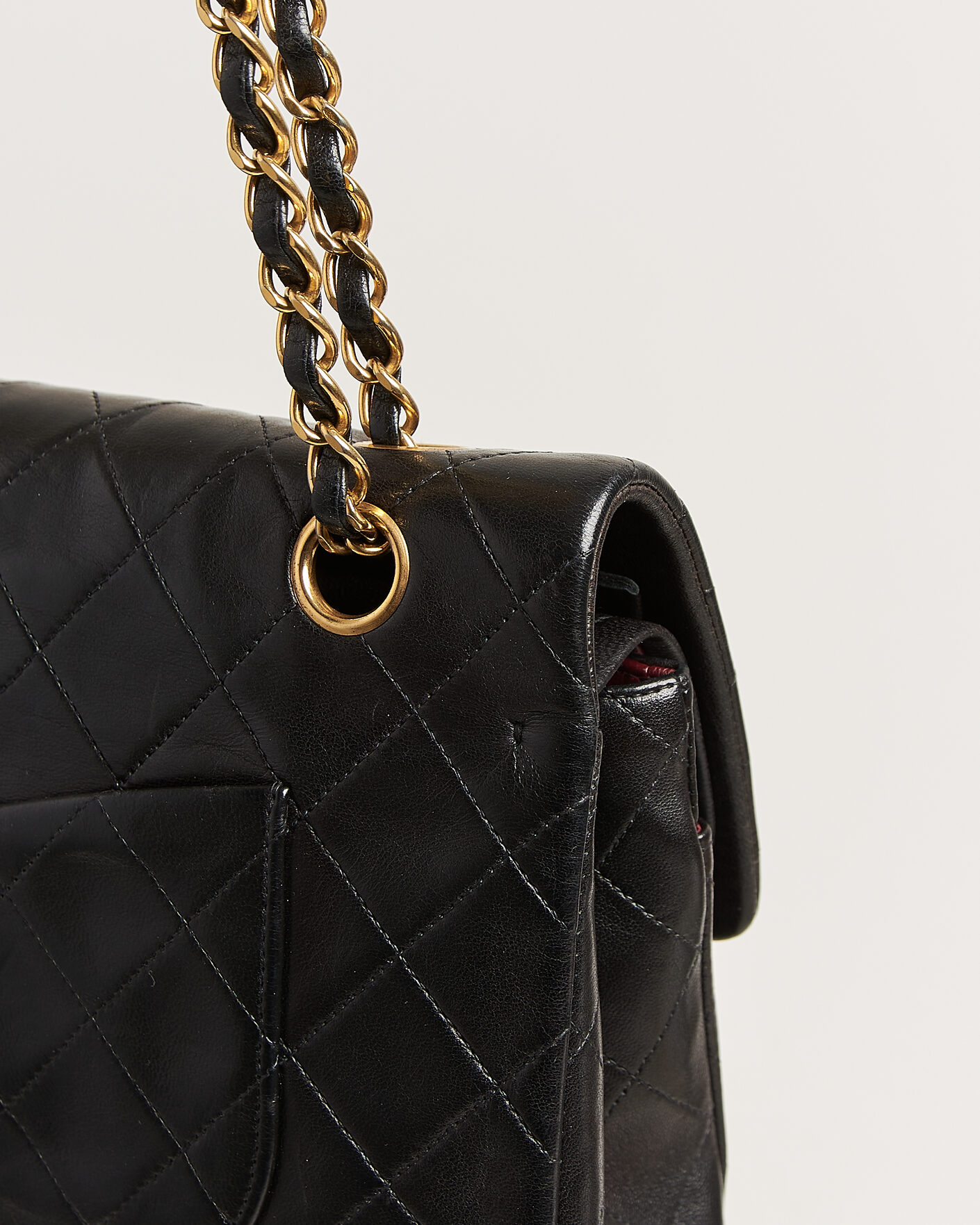 Hombres | Pre-Owned & Vintage Bags | Chanel Pre-Owned | Classic Medium Double Flap Bag Lambskin Black