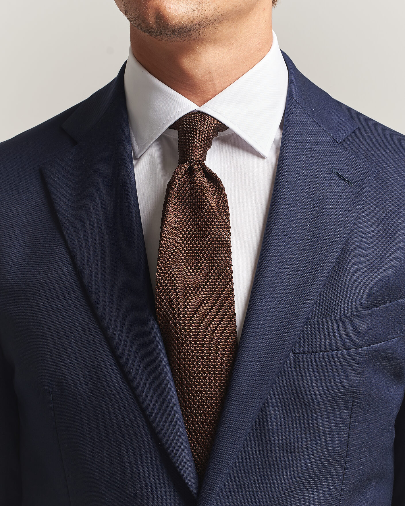 Hombres | Corbatas | Gant | Silk Knitted Tie Shadow Brown