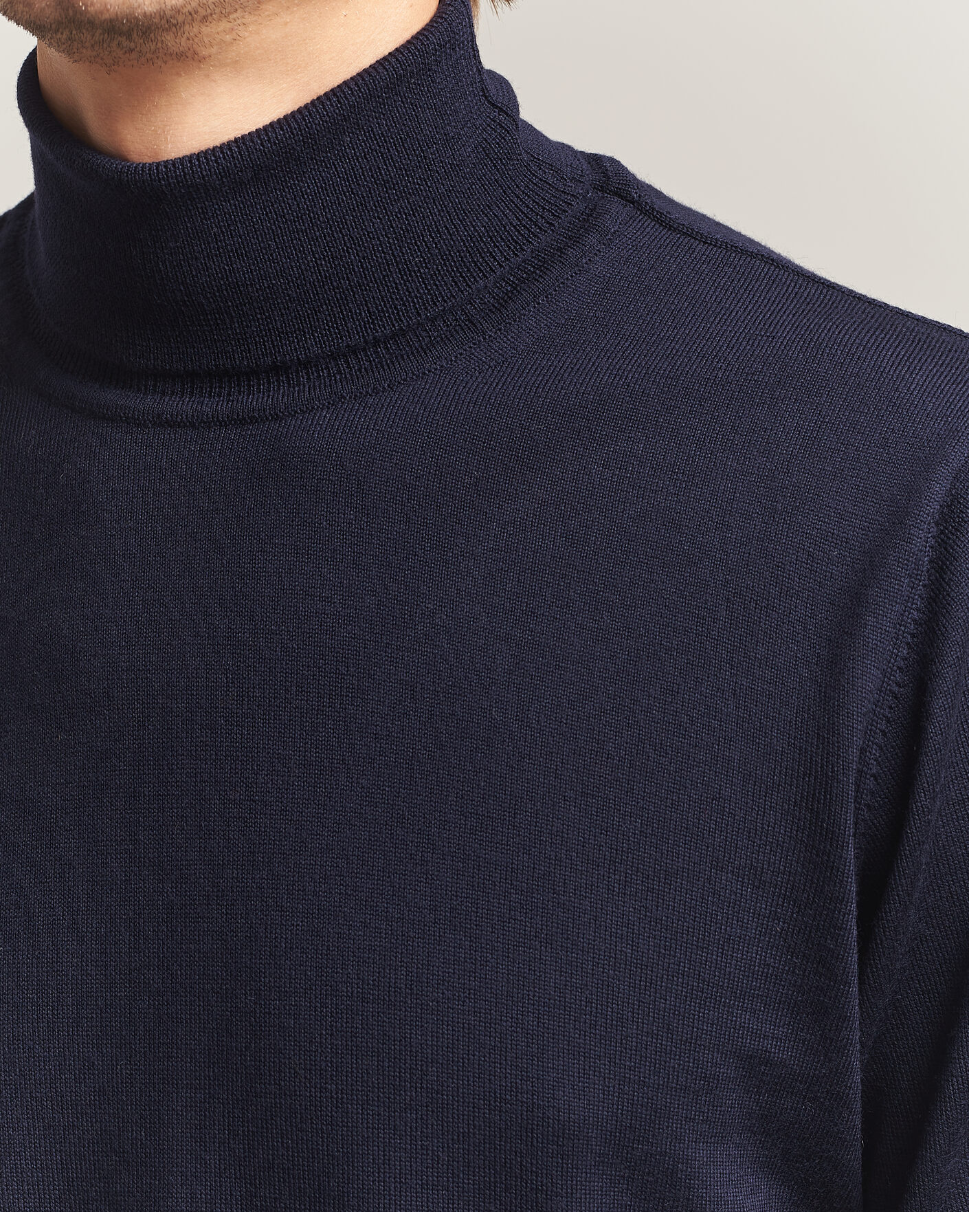 Hombres | Jerséis y prendas de punto | Filippa K | Merino Knitted Turtleneck Navy
