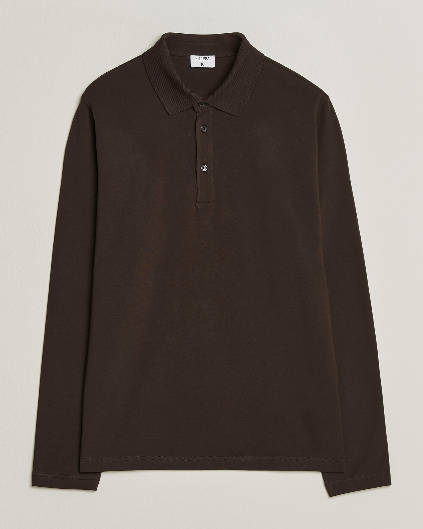 Hombres | Polos | Filippa K | Luke Lycra Polo Shirt Dark Chocolate
