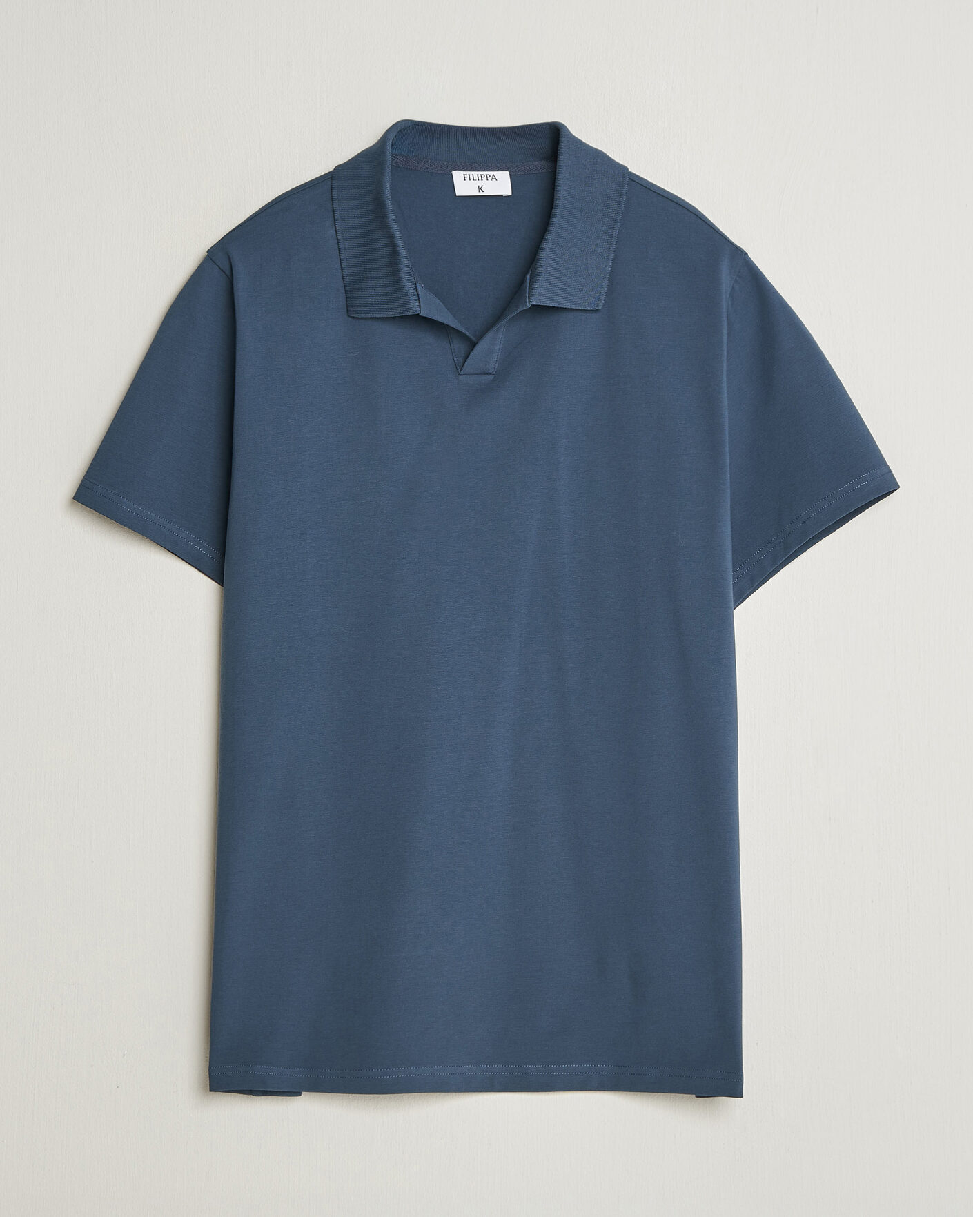 Hombres | Polos | Filippa K | Soft Lycra Polo T-Shirt Stone Blue