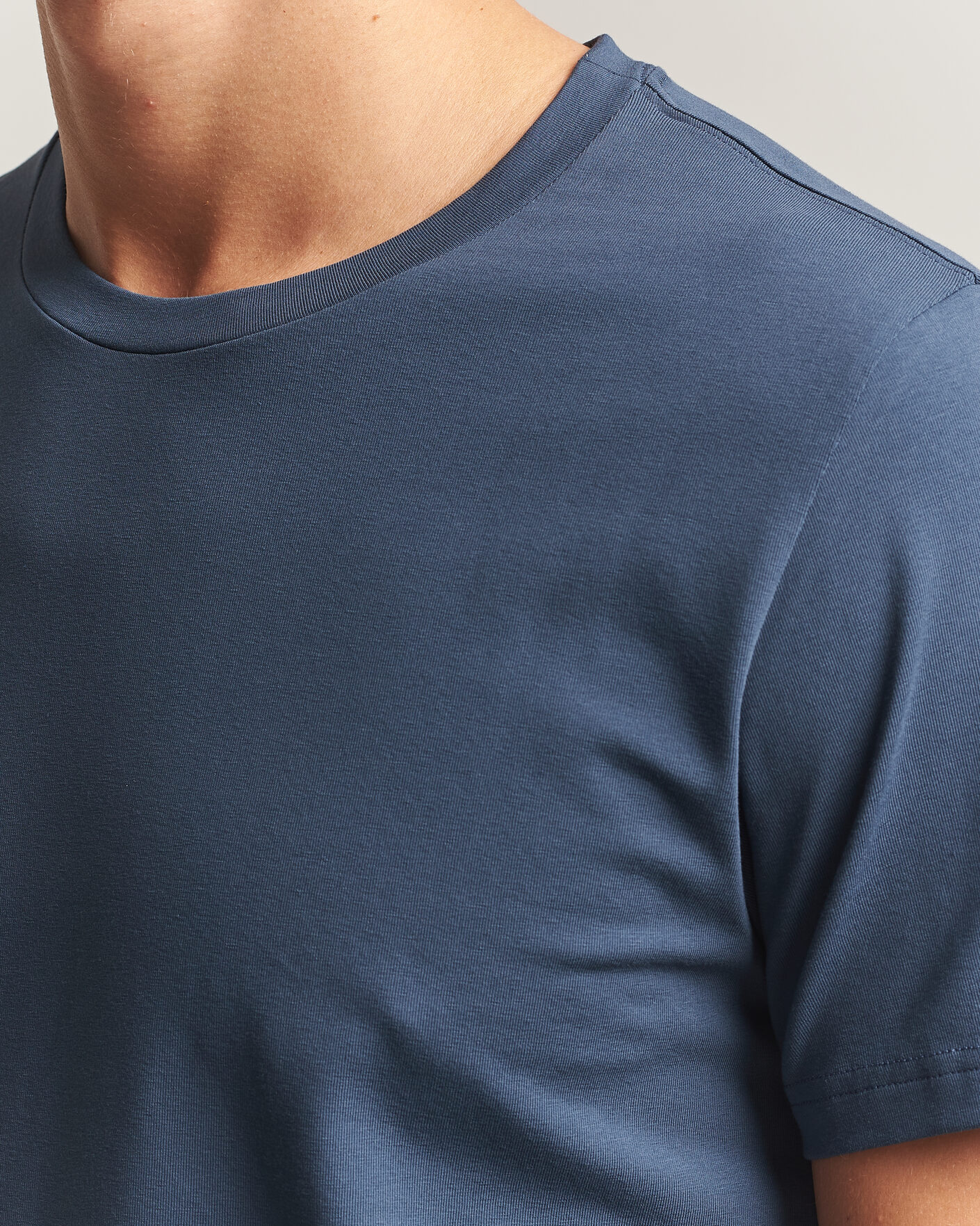 Hombres | Camisetas | Filippa K | Soft Lycra T-Shirt Stone Blue