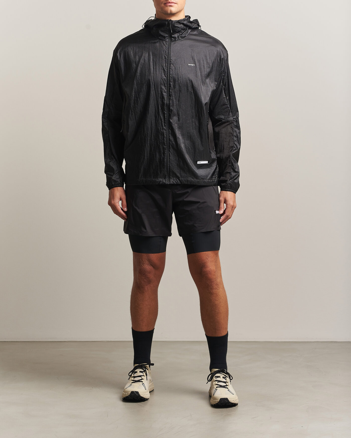 Hombres | Abrigos y chaquetas | Satisfy | Pertex Diamond Fuse Windbreaker Black