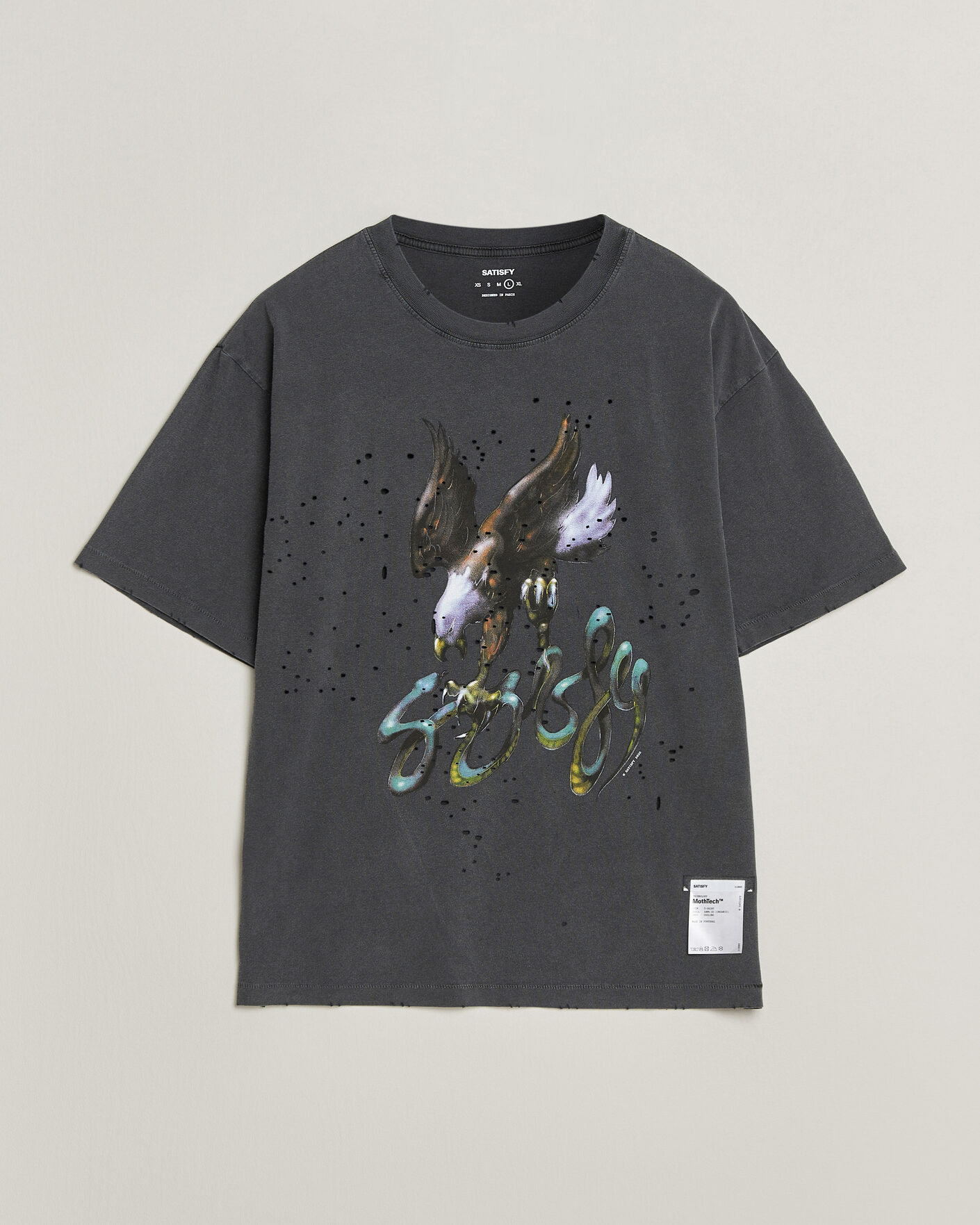 Hombres | Camisetas | Satisfy | MothTech T-Shirt Aged Black Eagle