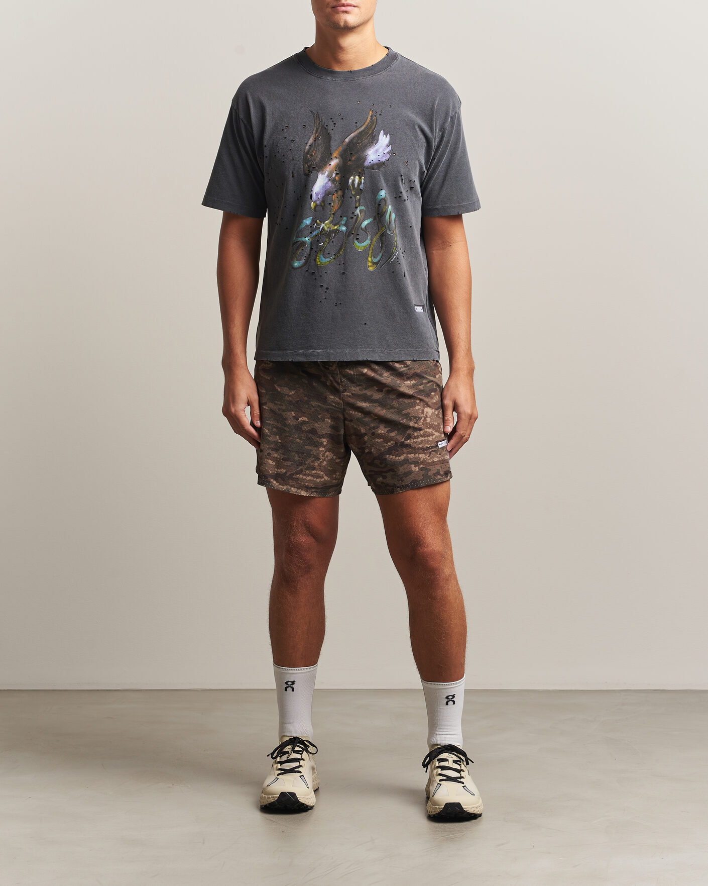 Hombres | Camisetas | Satisfy | MothTech T-Shirt Aged Black Eagle