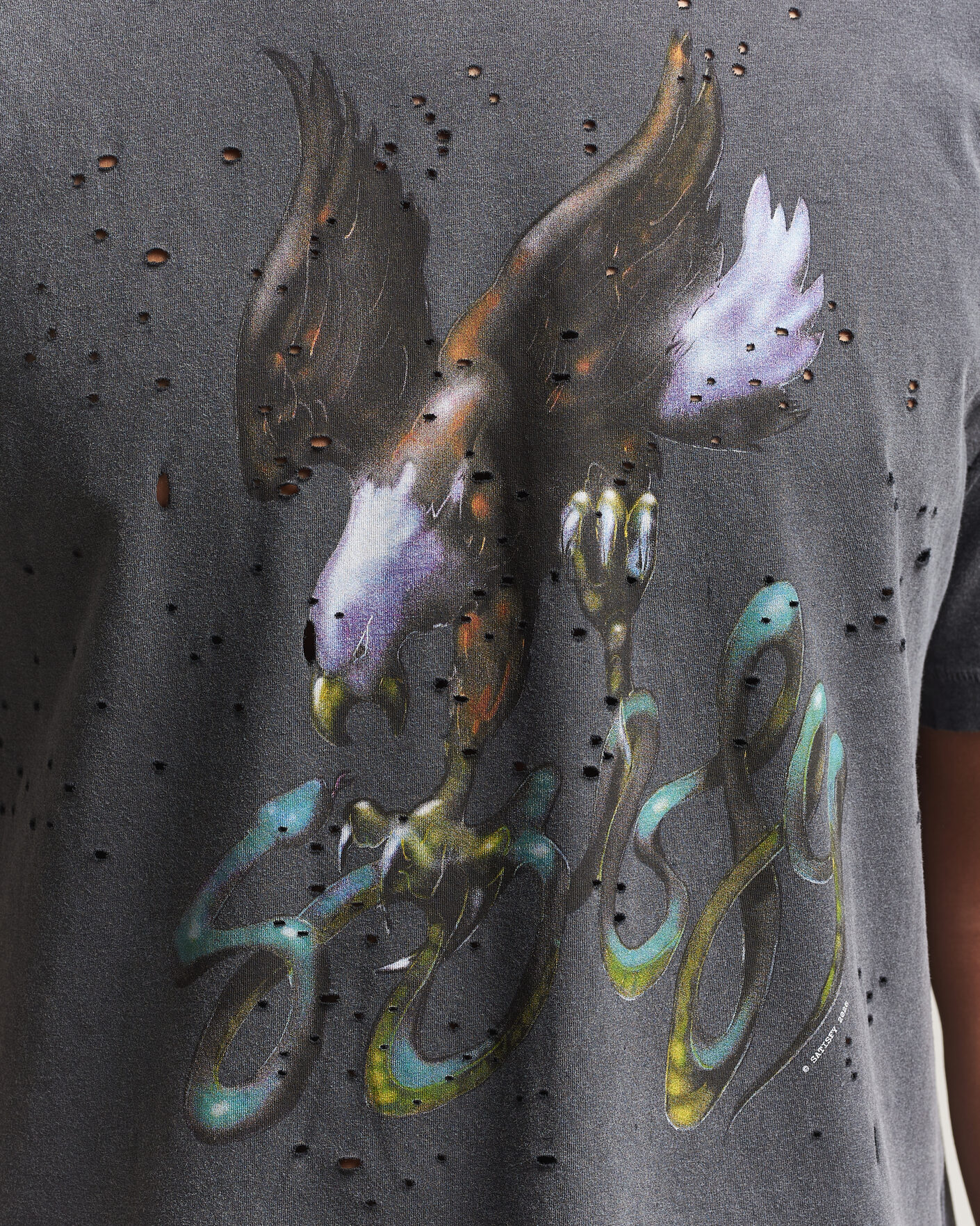 Hombres | Camisetas | Satisfy | MothTech T-Shirt Aged Black Eagle