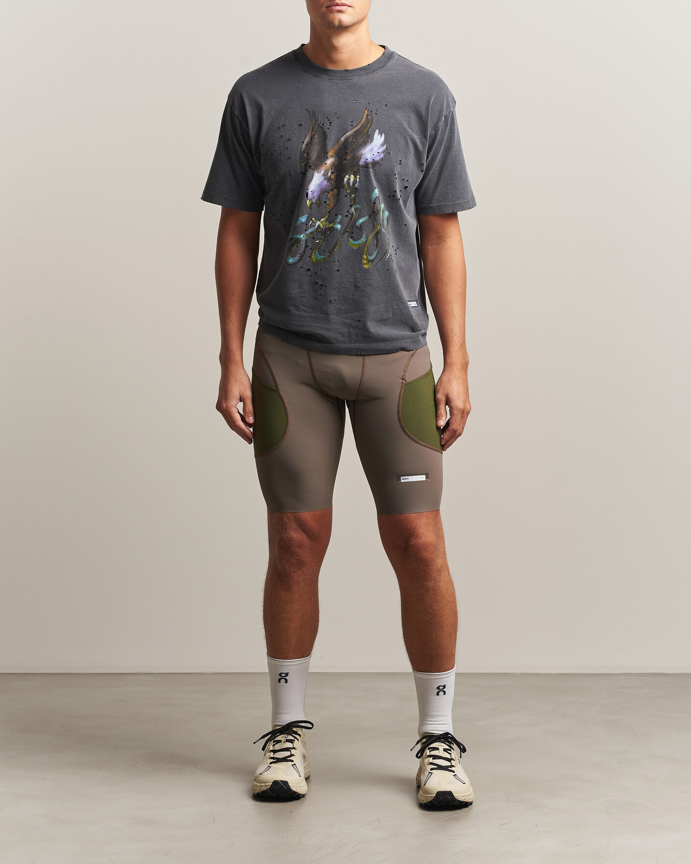 Hombres | Pantalones cortos | Satisfy | TechSilk Evo 9 Inch Half Tights Dark Natural