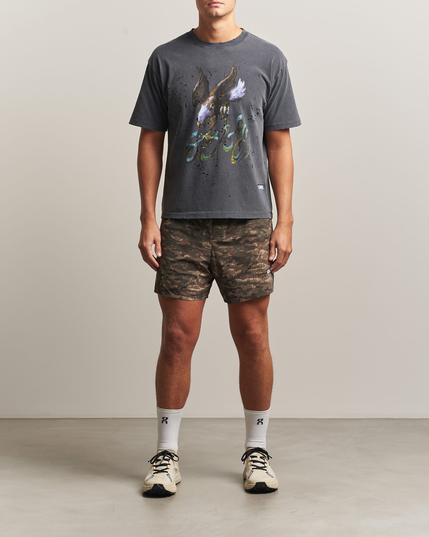 Hombres | Pantalones cortos | Satisfy | Space-O 5 Inch Shorts Overland Trek Camo