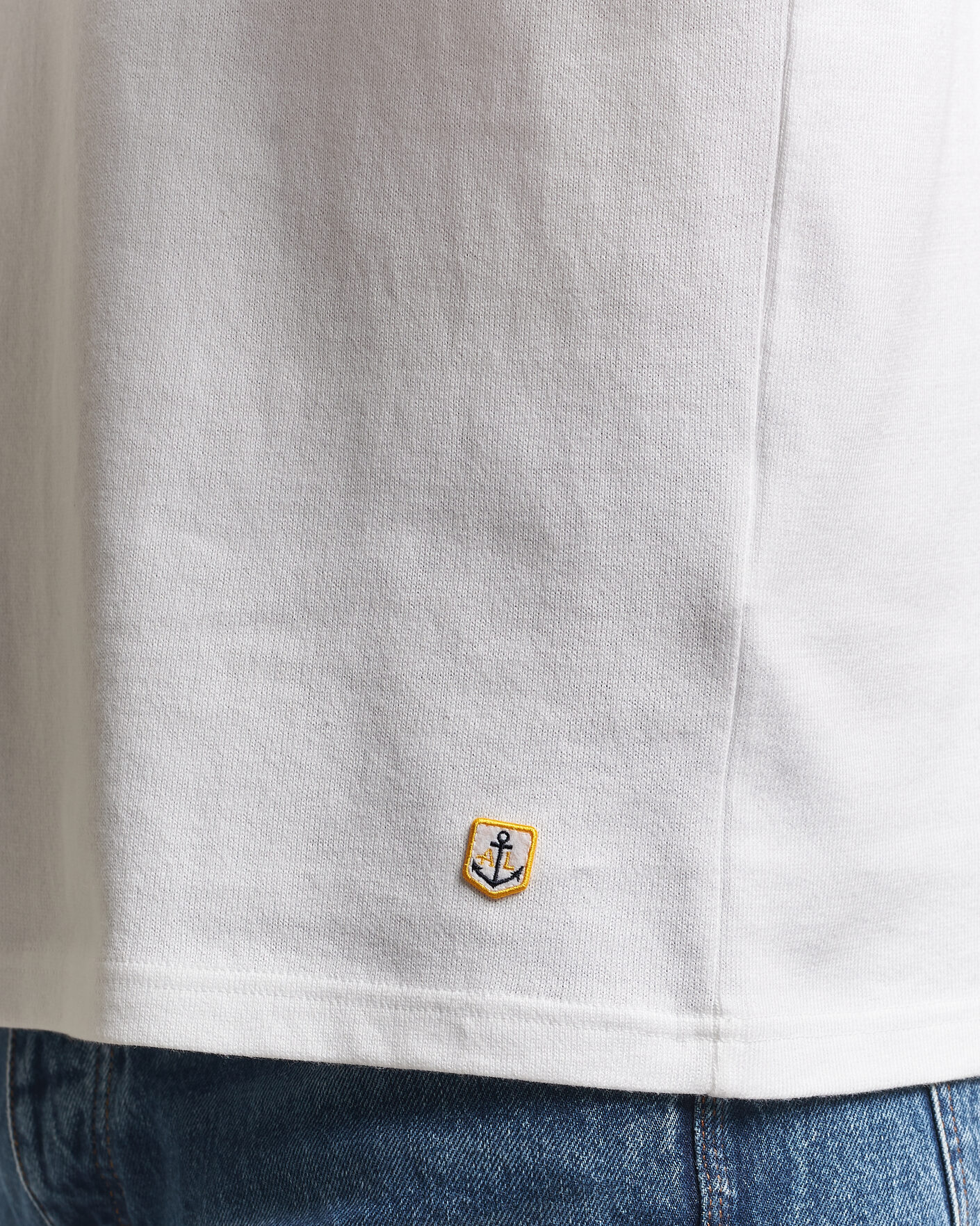 Hombres | Camisetas | Armor-lux | Heritage Long Sleeve Cotton T-Shirt White