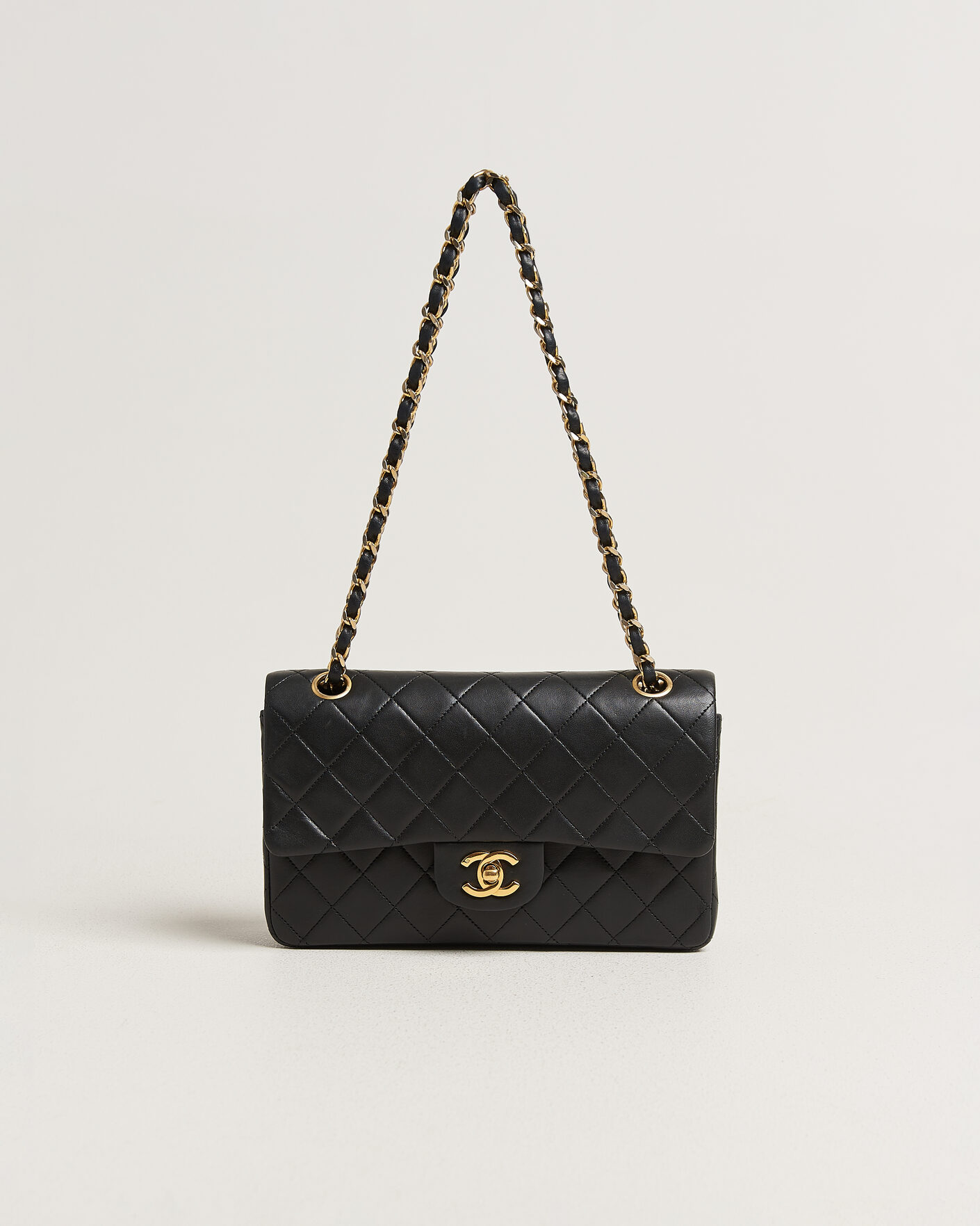 Hombres | Pre-Owned & Vintage Bags | Chanel Pre-Owned | Classic Small Double Flap Bag Lambskin Black