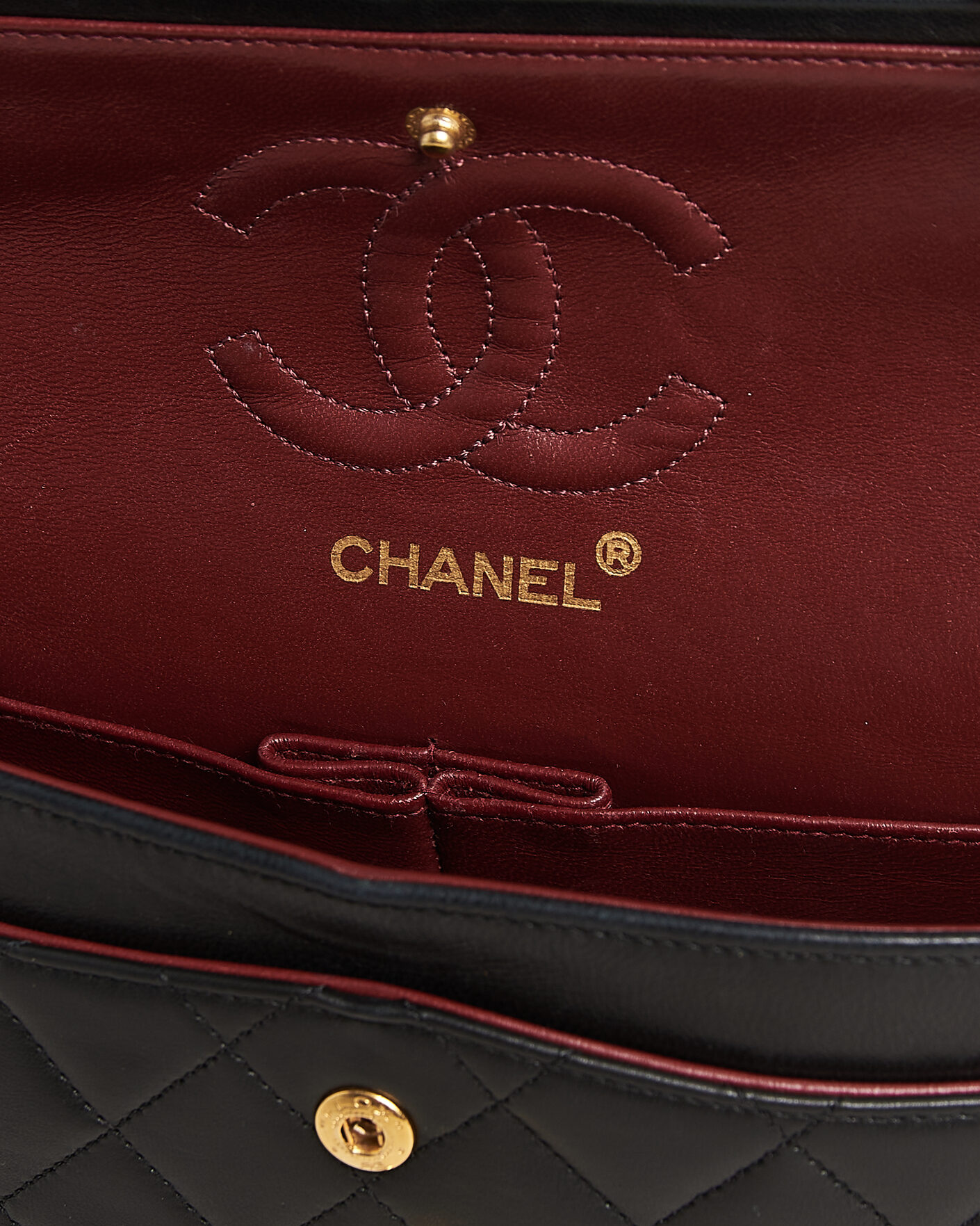 Hombres | Pre-Owned & Vintage Bags | Chanel Pre-Owned | Classic Small Double Flap Bag Lambskin Black