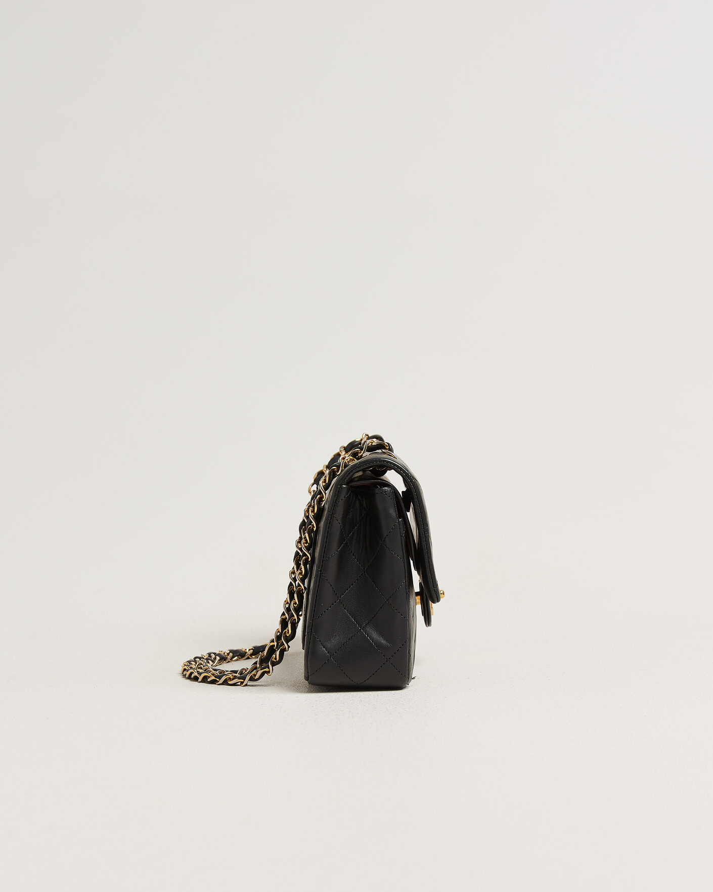 Hombres | Pre-Owned & Vintage Bags | Chanel Pre-Owned | Classic Small Double Flap Bag Lambskin Black