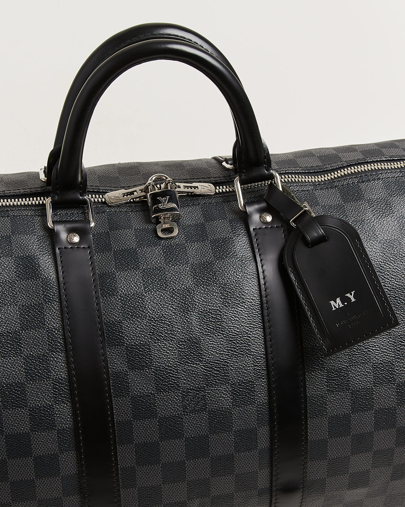 Hombres | Pre-Owned & Vintage Bags | Louis Vuitton Pre-Owned | Keepall Bandouliére 55 Damier Graphite