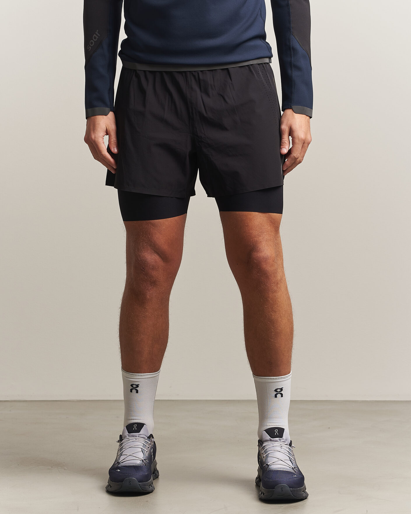 Hombres | Pantalones cortos | SOAR Running | Dual Run Shorts Black