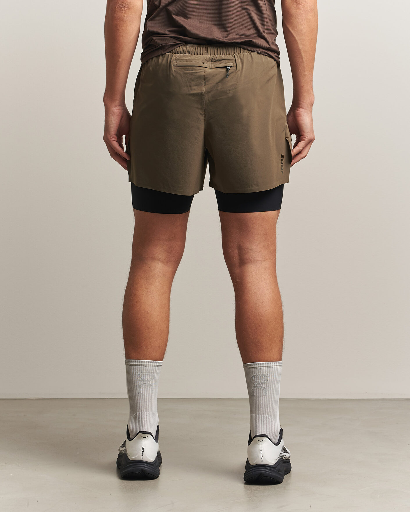 Hombres | Pantalones cortos | SOAR Running | Dual Run Shorts Khaki