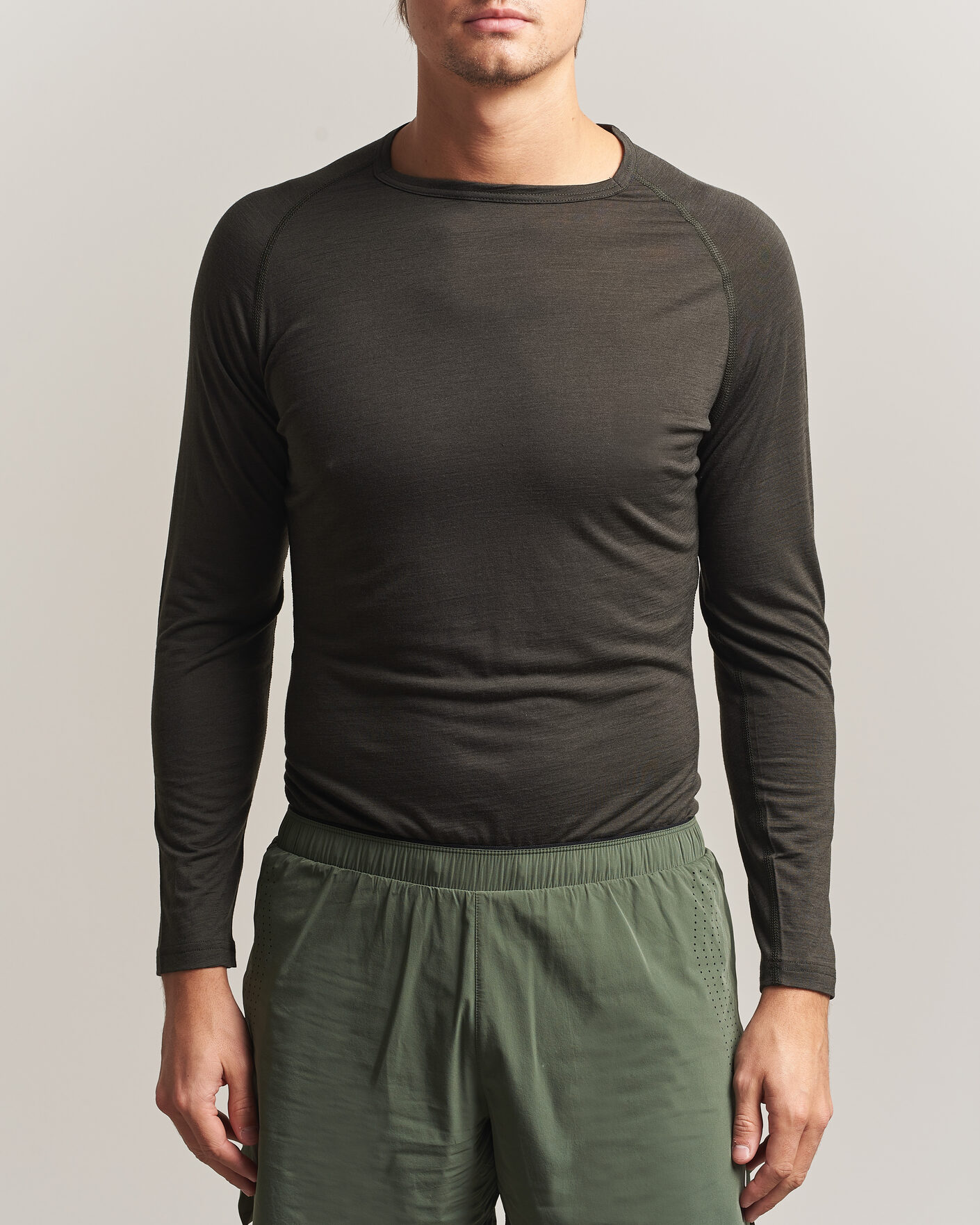 Hombres | Jerséis y prendas de punto | SOAR Running | LS Merino/Silk Base Layer Forest
