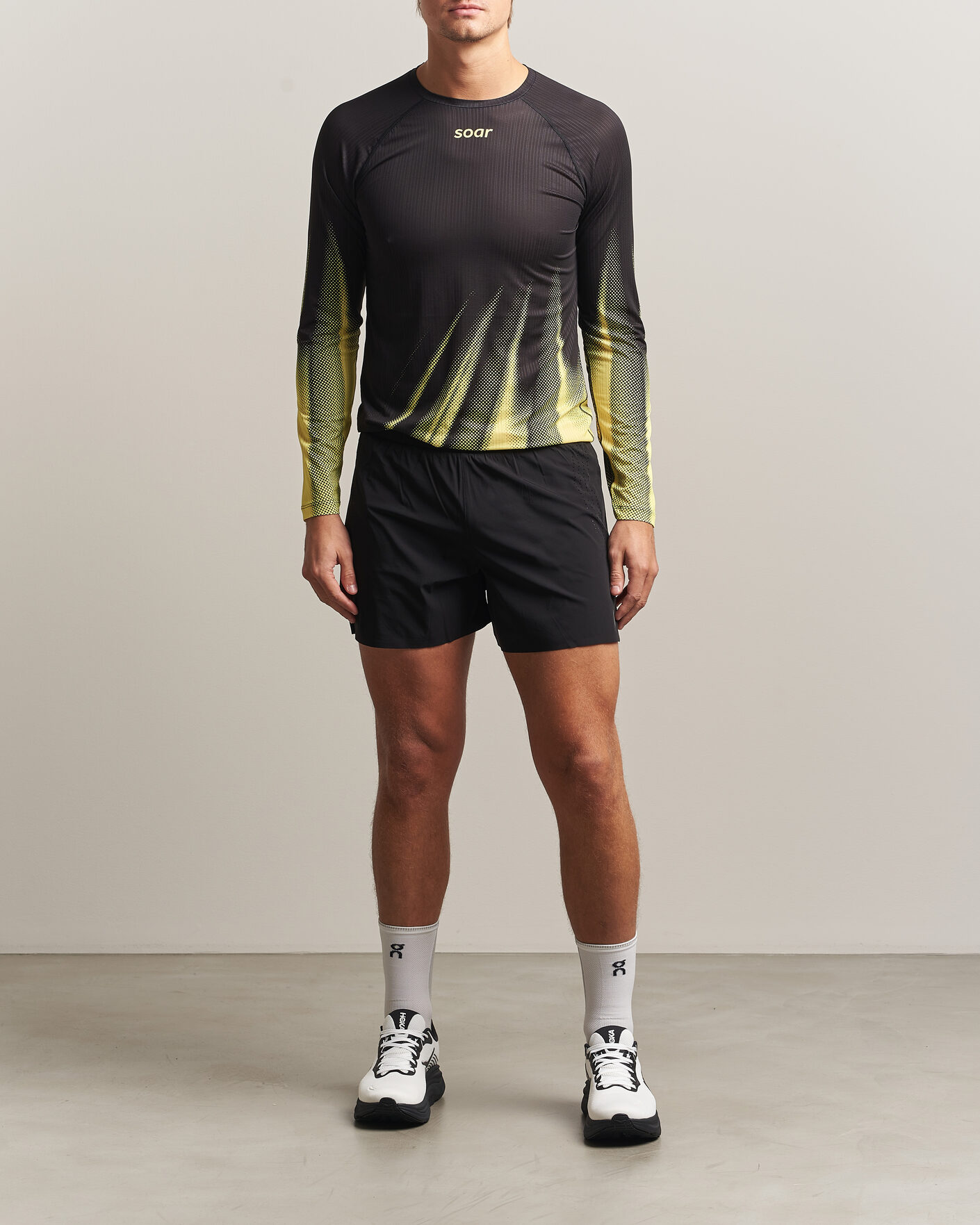 Hombres | Camisetas | SOAR Running | LS Race Base Yellow/Black