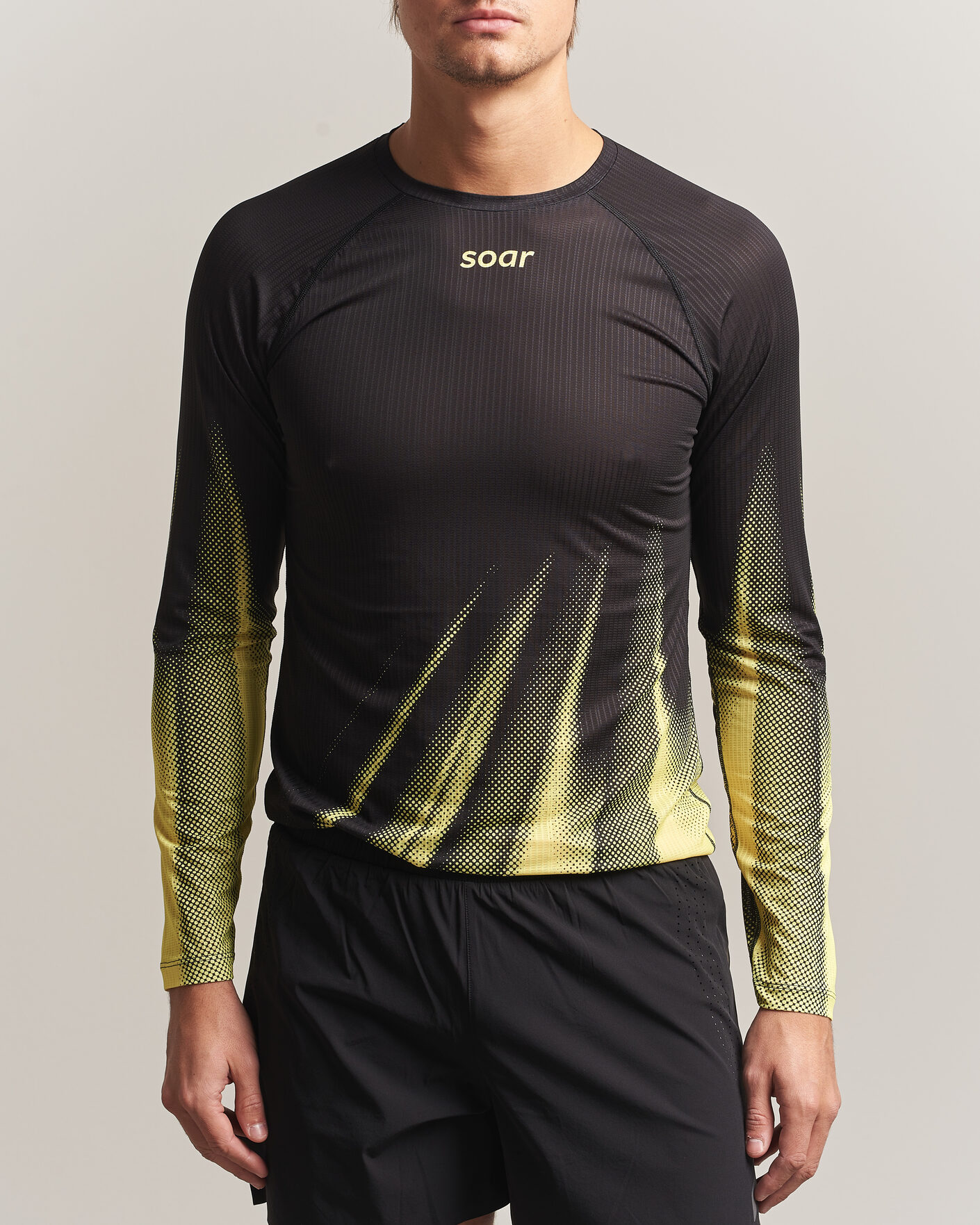 Hombres | Camisetas | SOAR Running | LS Race Base Yellow/Black