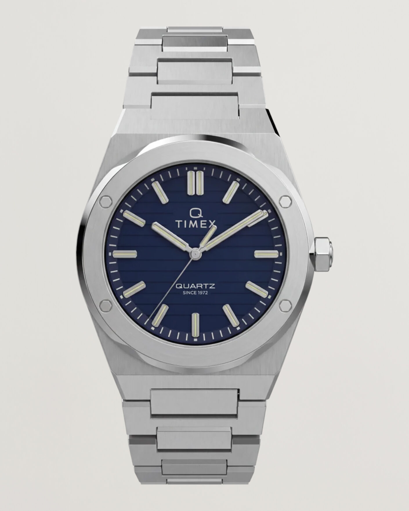 Hombres | Timex Q Marbella Quartz Stainless Steel 40,5mm Blue Dial | Timex | Q Marbella Quartz Stainless Steel 40,5mm Blue Dial