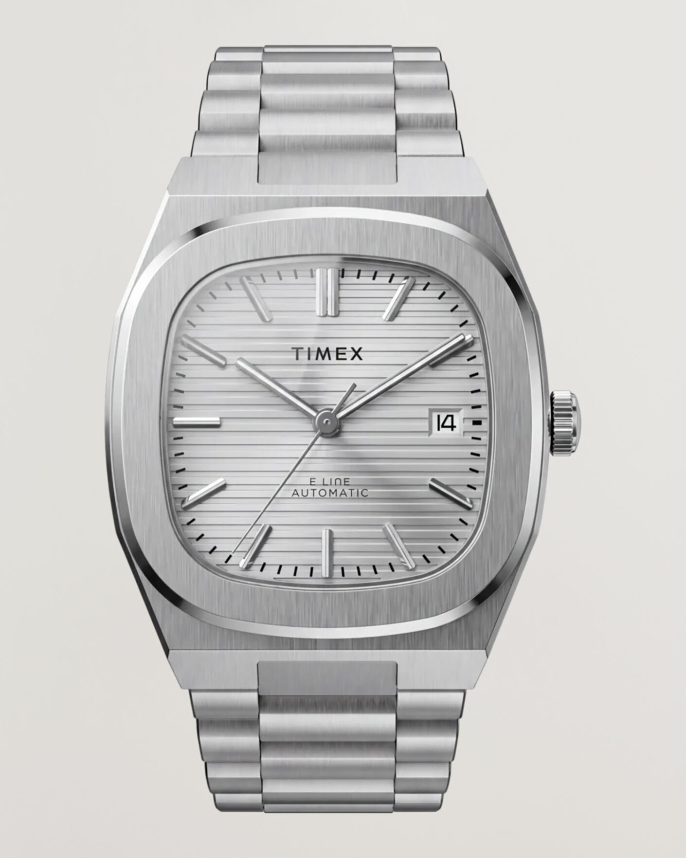 Hombres | Timex Automatic E Line Stainless Steel 38mm Silver Dial | Timex | Automatic E Line Stainless Steel 38mm Silver Dial