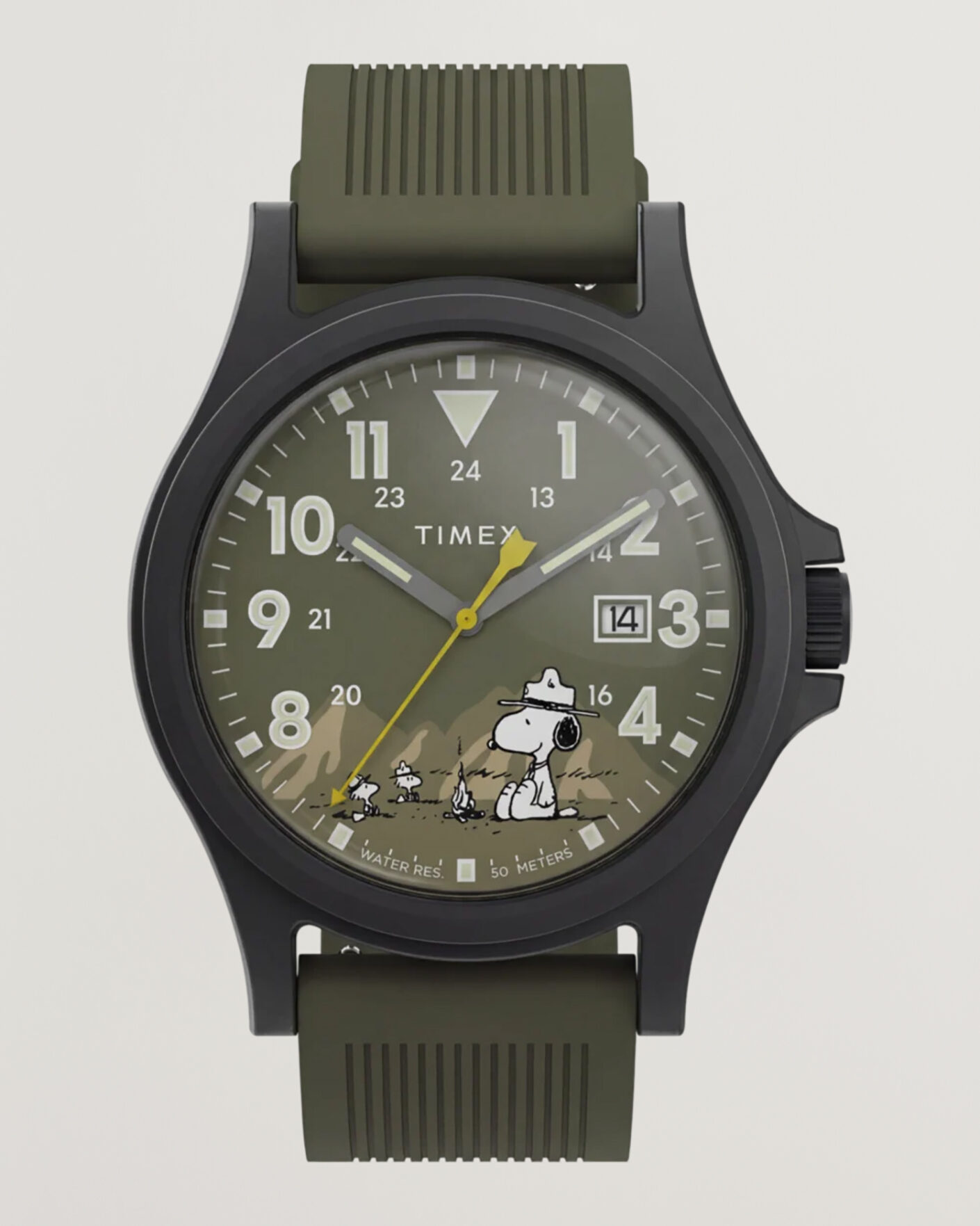 Hombres | Timex Peanuts x Timex Expedition Acadia 40mm Green Dial | Timex | Peanuts x Expedition Acadia 40mm Green Dial