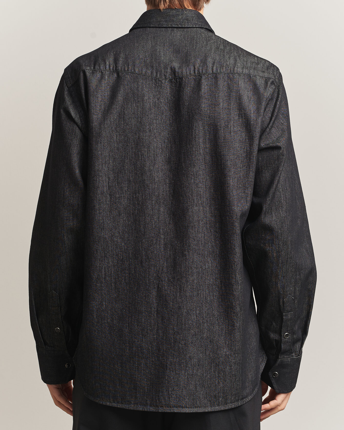 Hombres | Camisas | Oscar Jacobson | Straight Fit Western Shirt Dark Grey