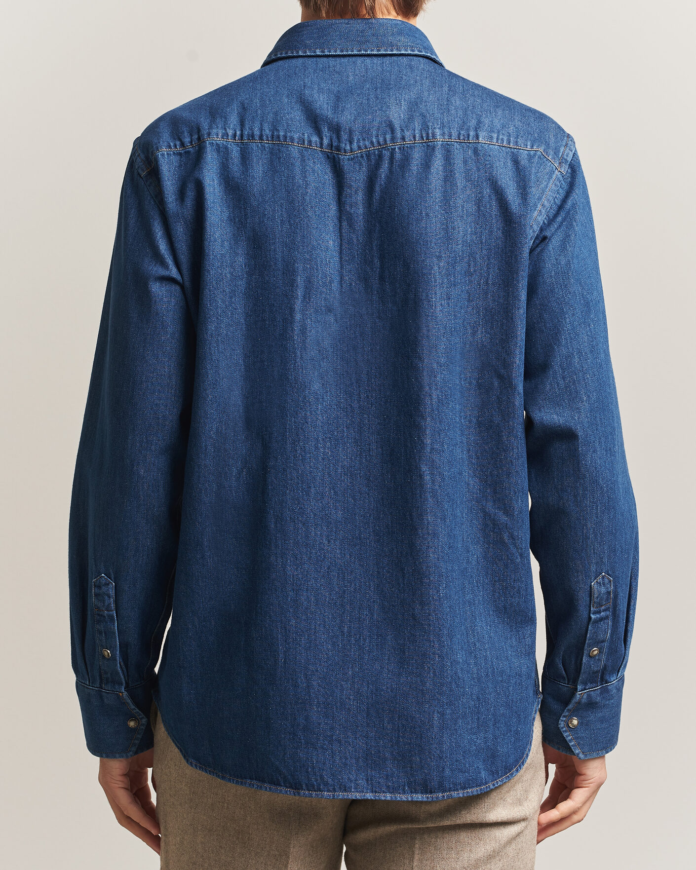 Hombres | Camisas | Oscar Jacobson | Straight Fit Western Shirt Blue