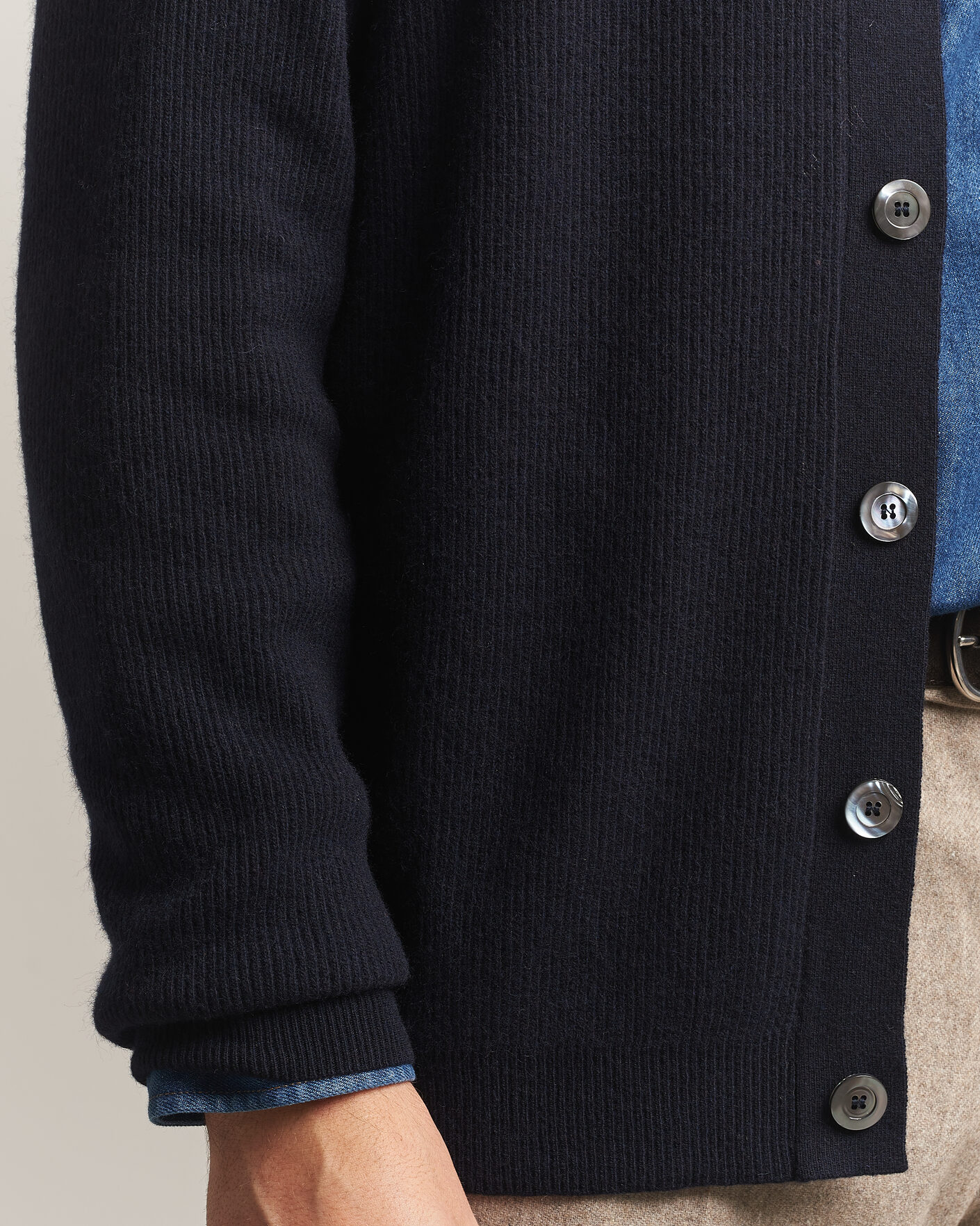 Hombres | Jerséis y prendas de punto | Oscar Jacobson | Federico Wool/Cashmere Cardigan Navy