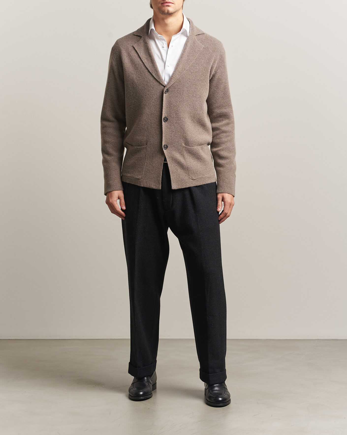 Hombres | Blazers | Oscar Jacobson | Antonio Knitted Blazer Taupe