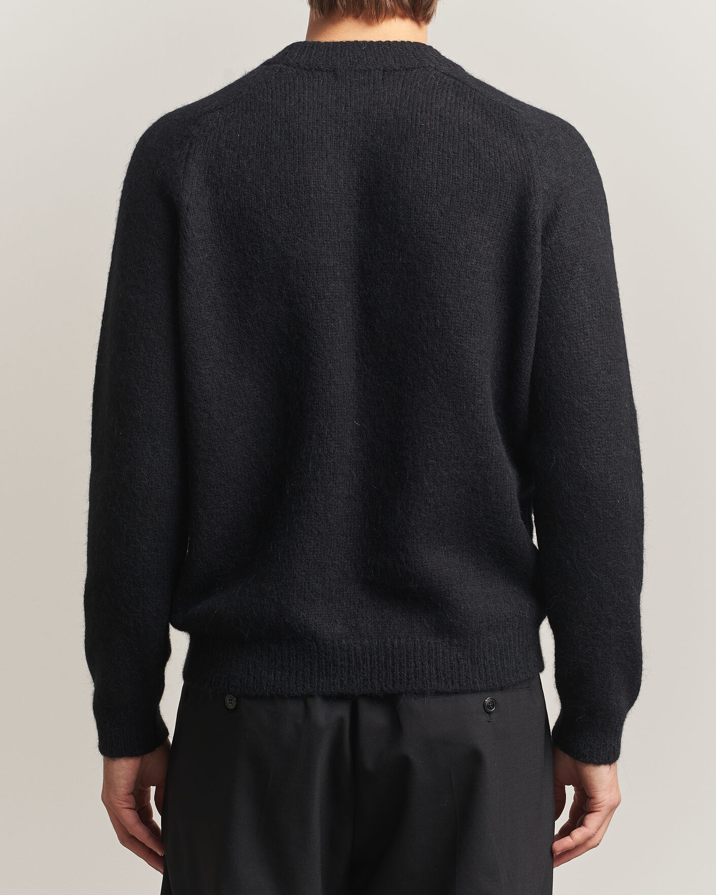 Hombres | Jerséis y prendas de punto | Oscar Jacobson | Andie Alpacka/Merino Knitted Sweater Black