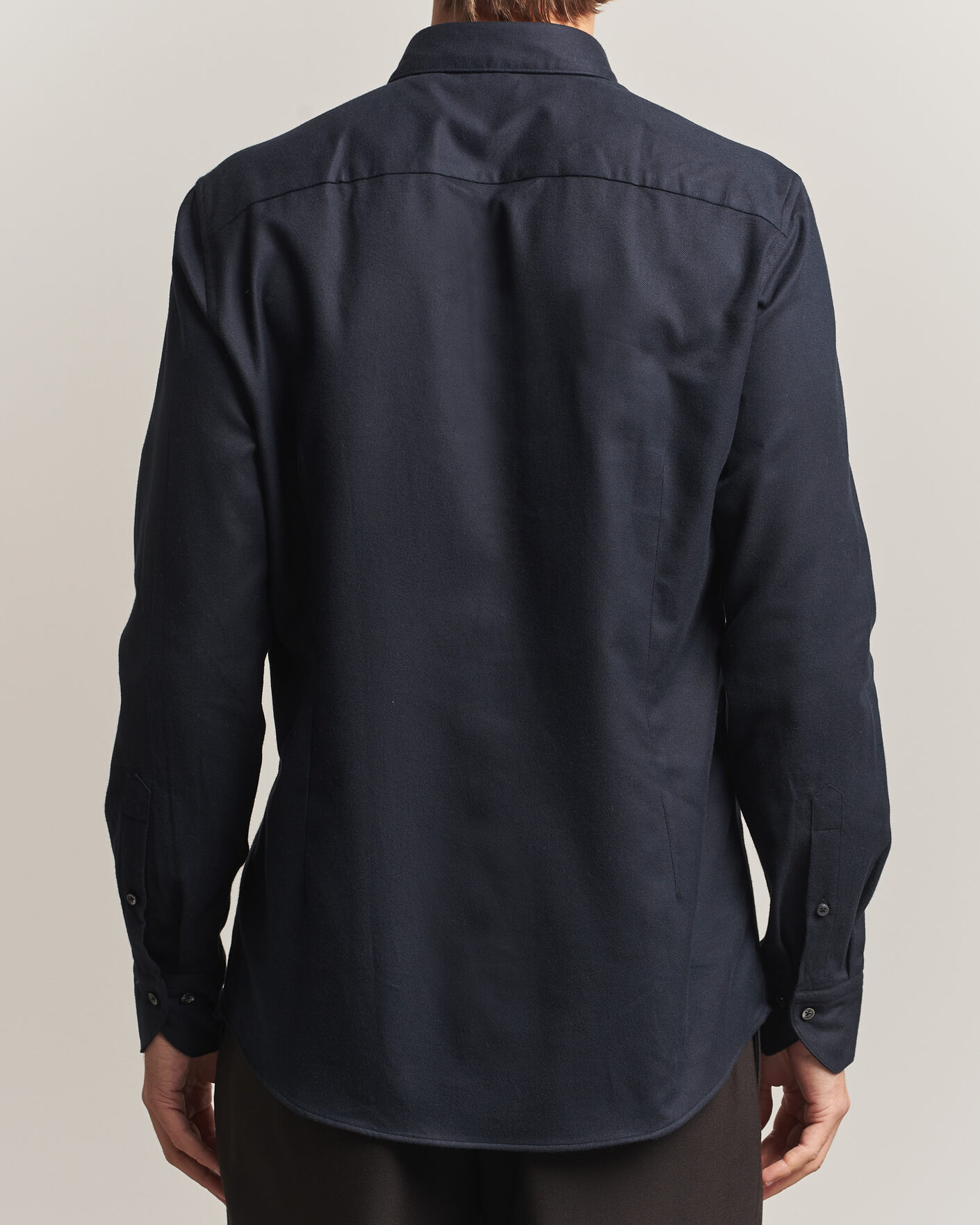 Hombres | Camisas | Stenströms | Slimline Flannel Shirt Black