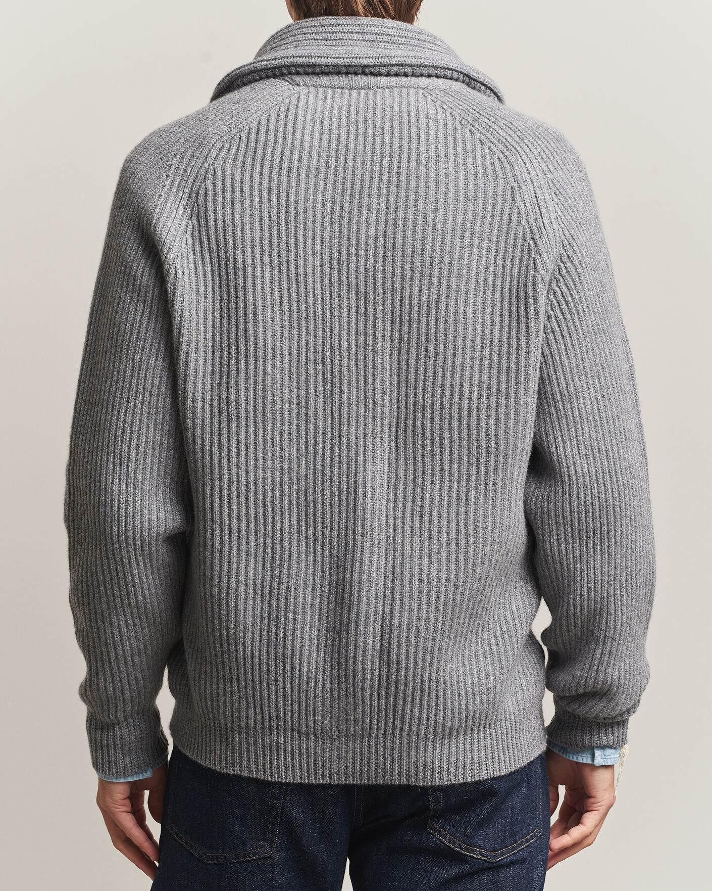 Hombres | Jerséis y prendas de punto | William Lockie | Windsor Cashmere Shawl Cardigan Flannel Grey