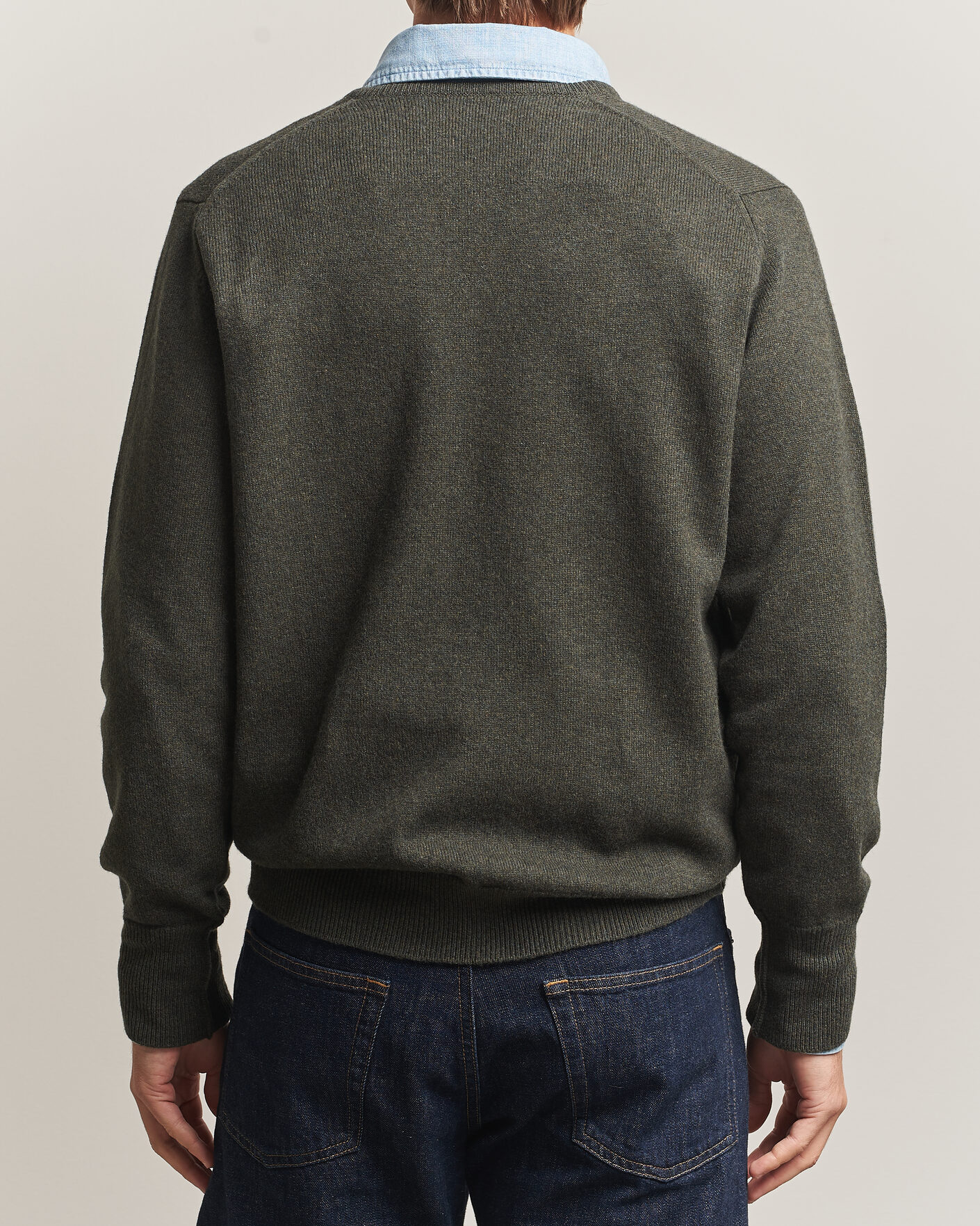 Hombres | Jerséis y prendas de punto | William Lockie | Rob Lambswool V-Neck Seaweed