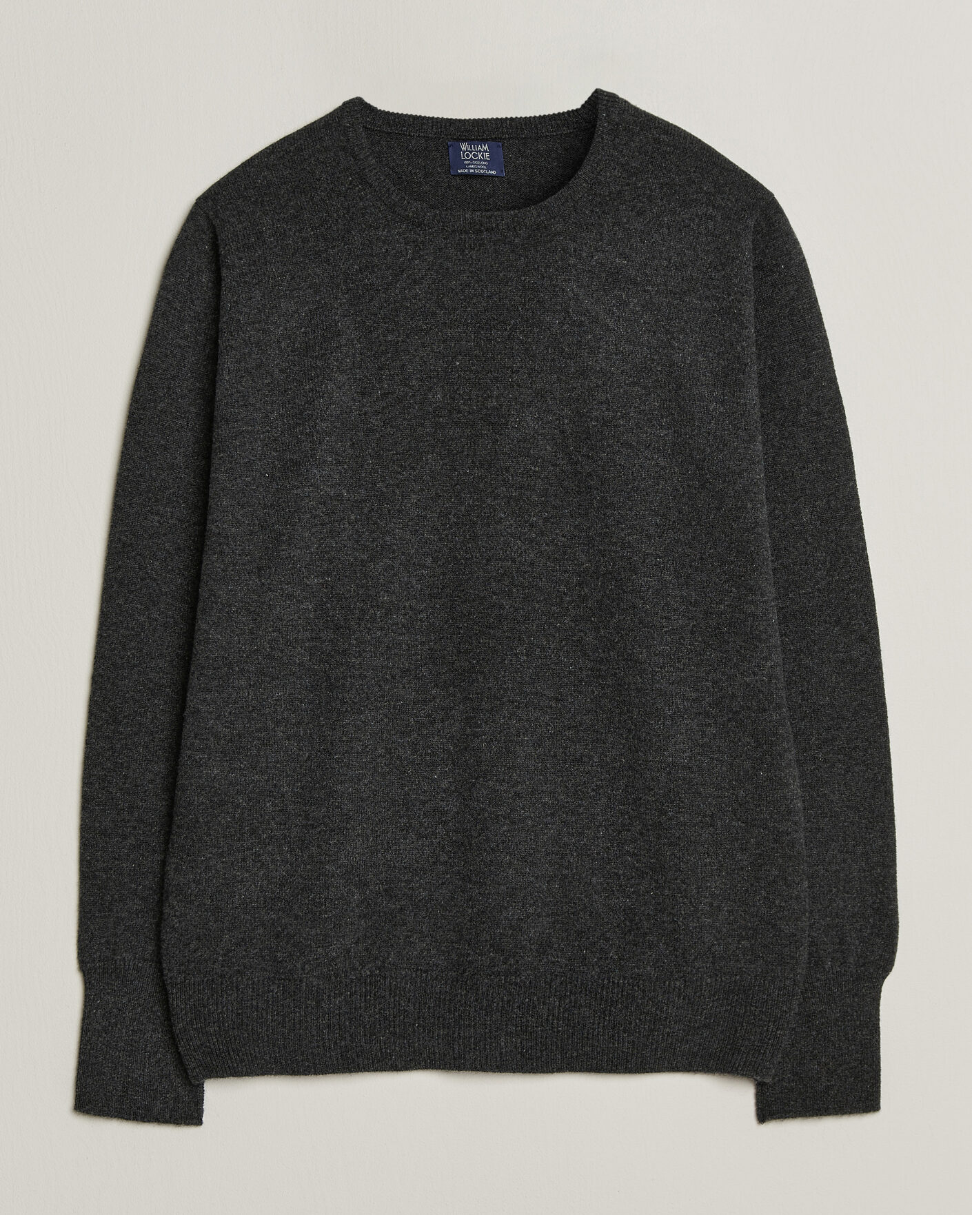 Hombres | Jerséis y prendas de punto | William Lockie | Rob Lambswool Crewneck Charcoal