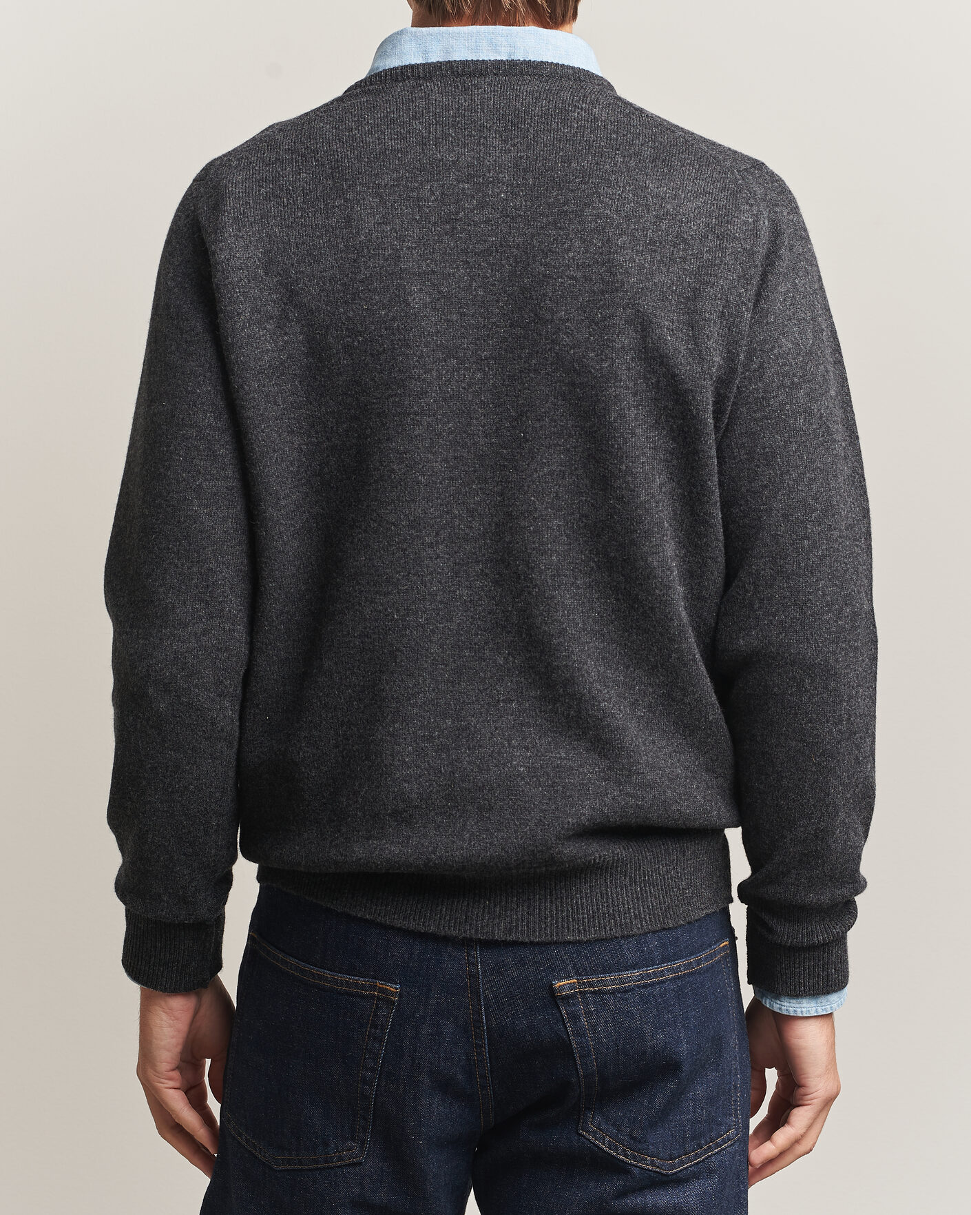 Hombres | Jerséis y prendas de punto | William Lockie | Rob Lambswool Crewneck Charcoal