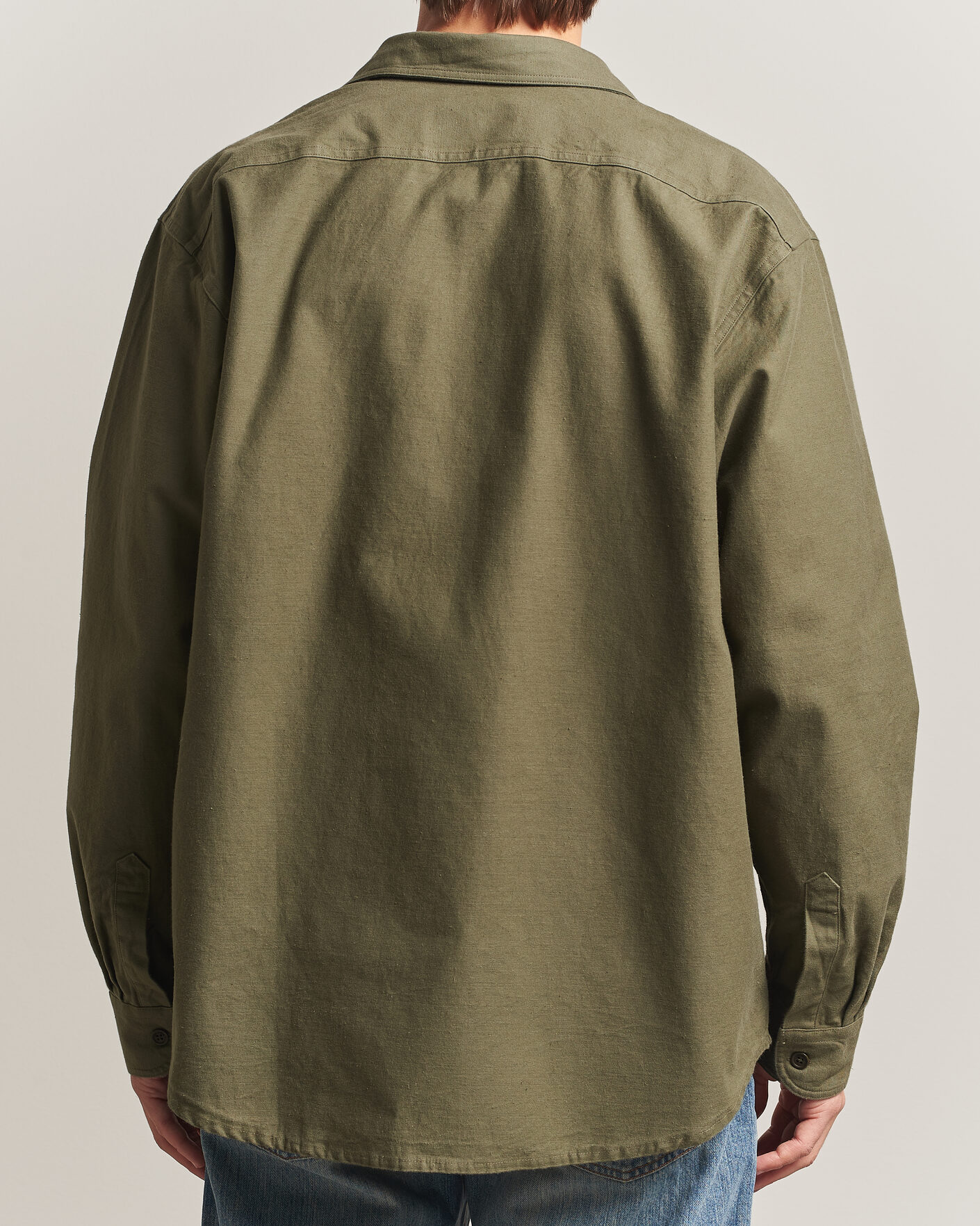 Hombres | Camisas | Nudie Jeans | Julian Worker Shirt Olive Green
