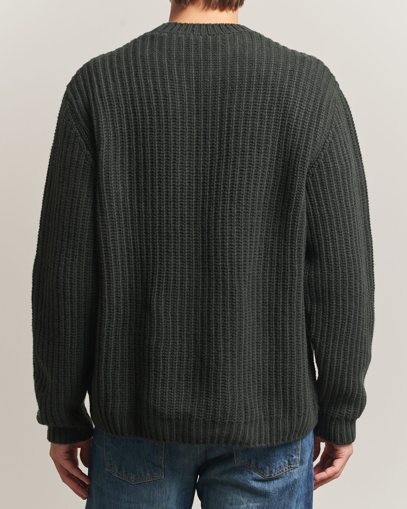 Hombres | Jerséis y prendas de punto | Nudie Jeans | Gurry Chunky Knitted Sweater Racing Green