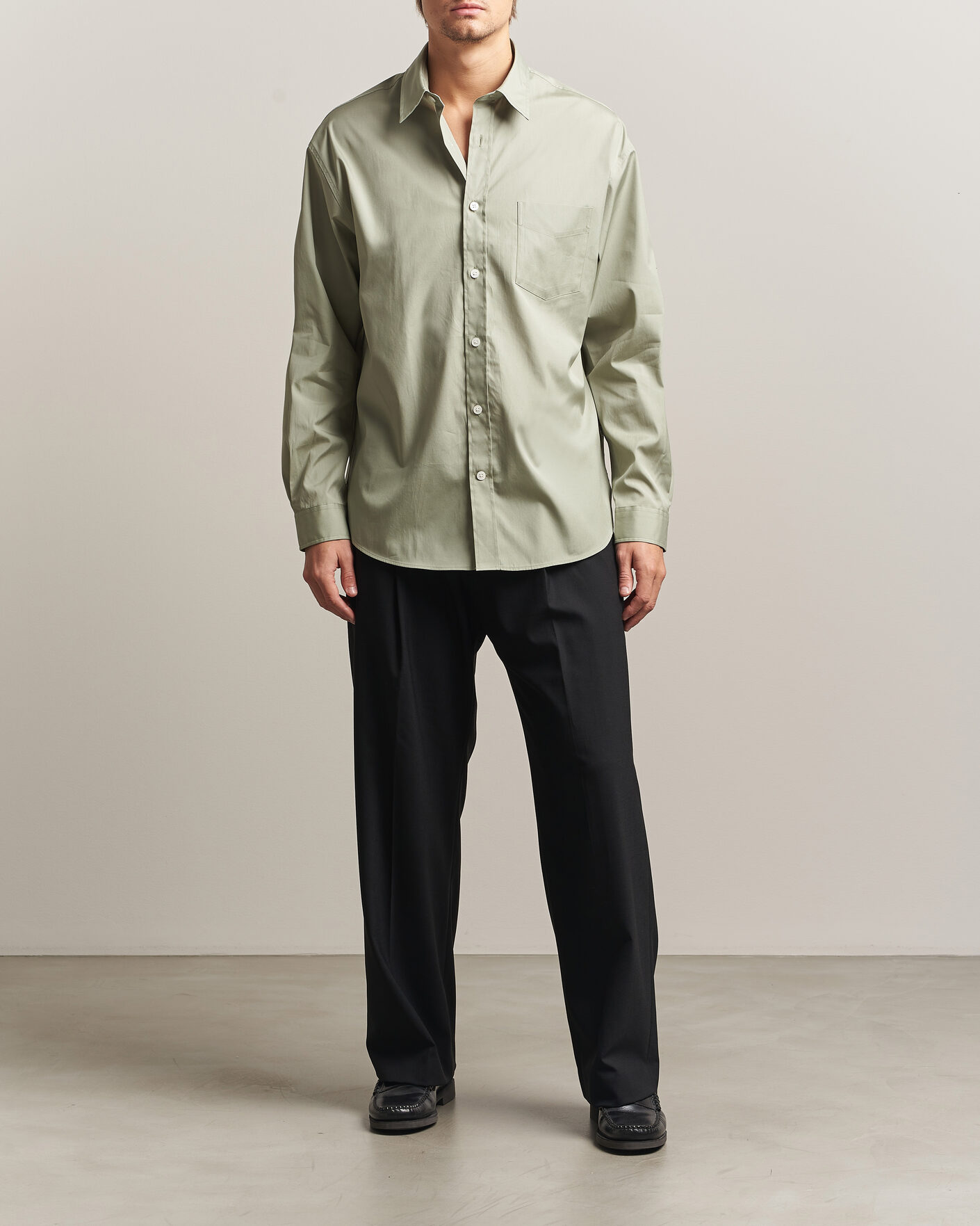 Hombres | Camisas | NN07 | Skyler Relaxed Fit Supima Cotton Shirt Pale Green