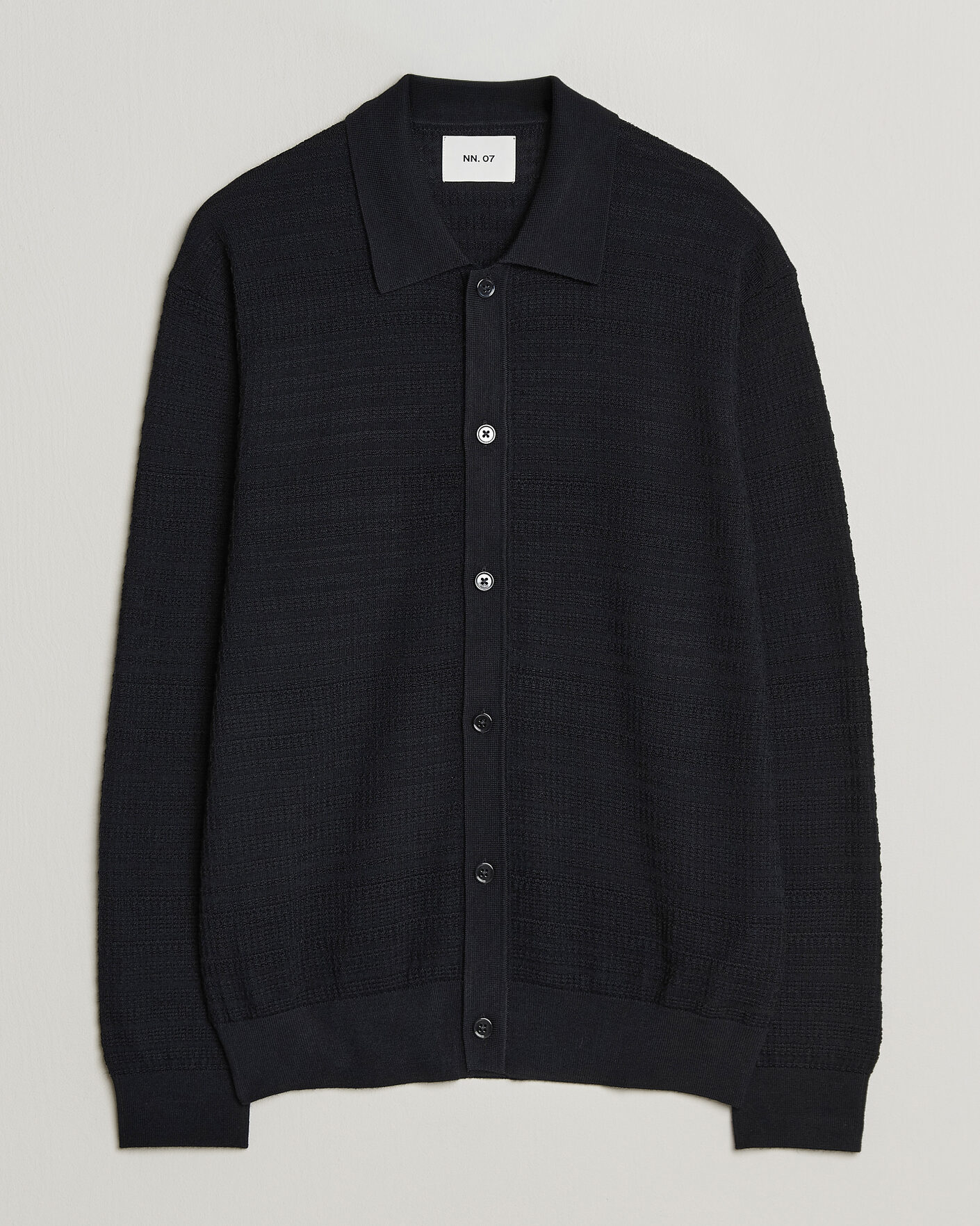 Hombres | Jerséis y prendas de punto | NN07 | Nate Wool Knitted Cardigan Deep Navy