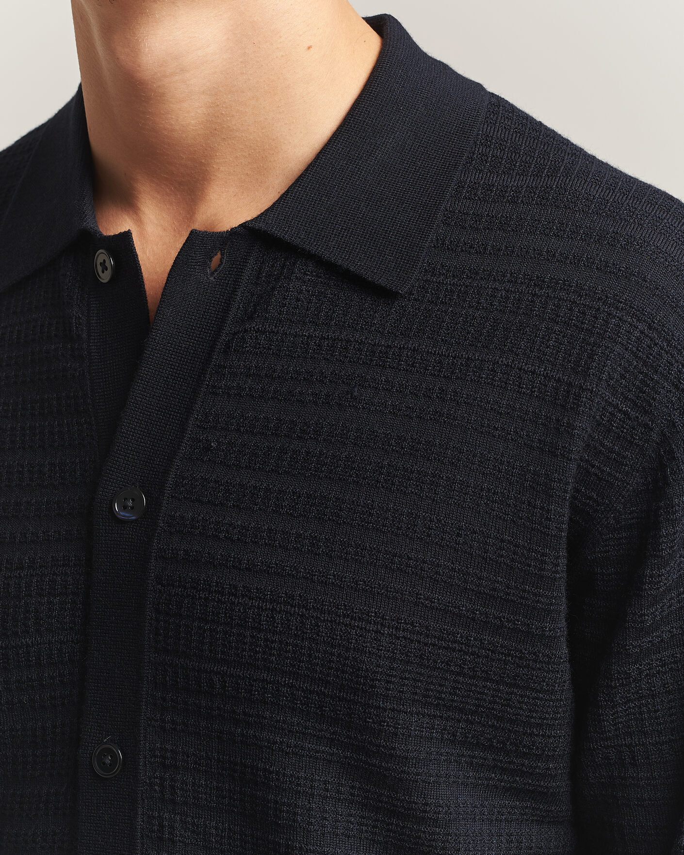 Hombres | Jerséis y prendas de punto | NN07 | Nate Wool Knitted Cardigan Deep Navy
