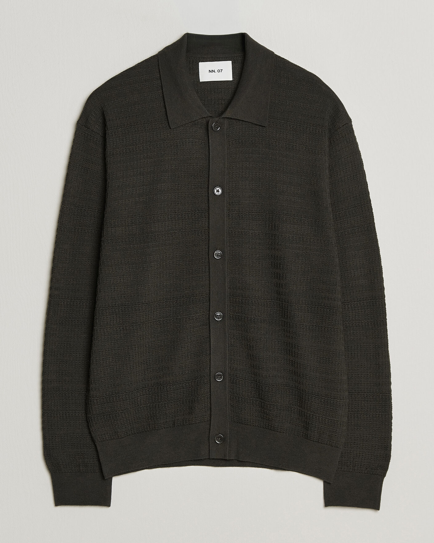Hombres | Jerséis y prendas de punto | NN07 | Nate Wool Knitted Cardigan Dark Army