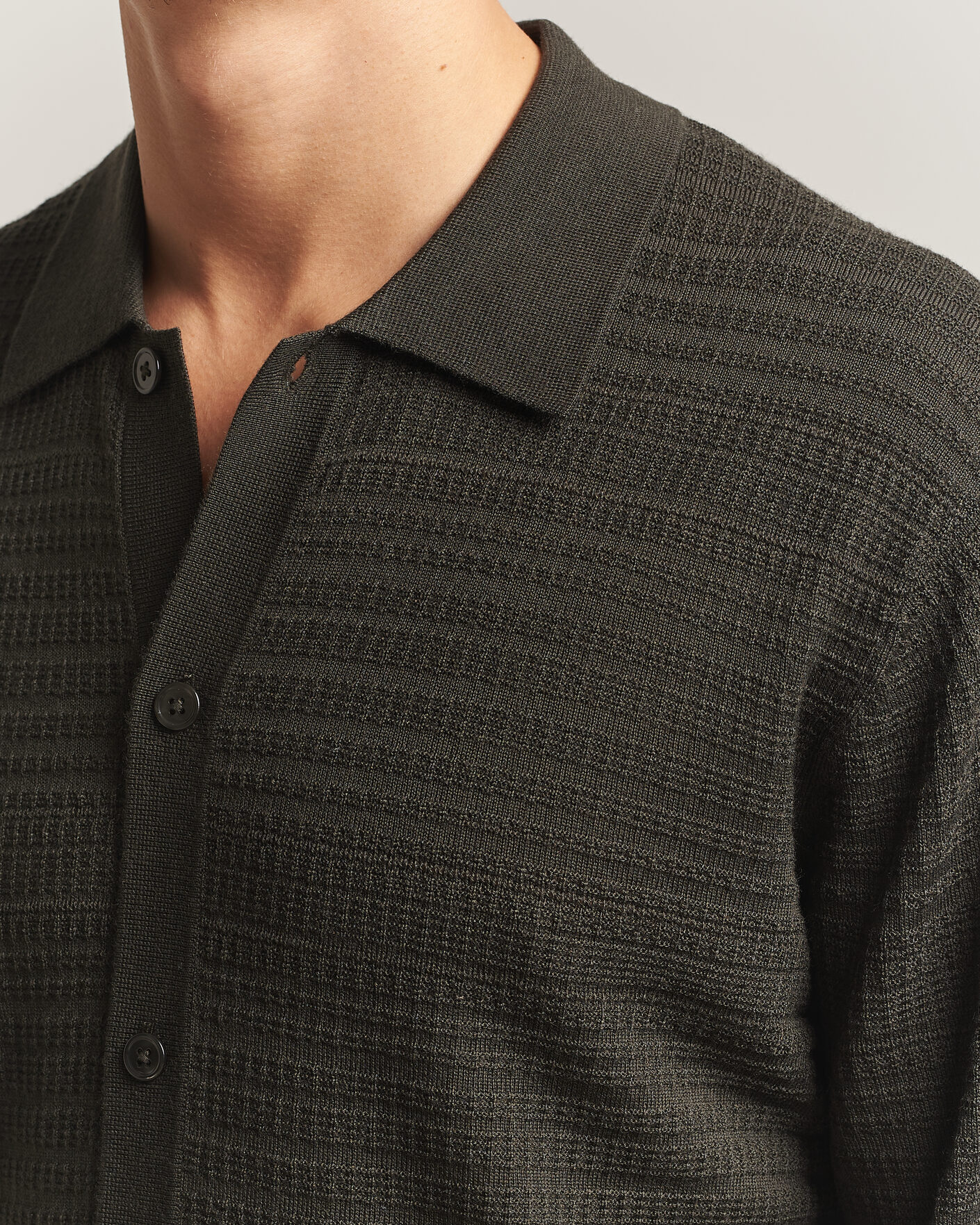 Hombres | Jerséis y prendas de punto | NN07 | Nate Wool Knitted Cardigan Dark Army