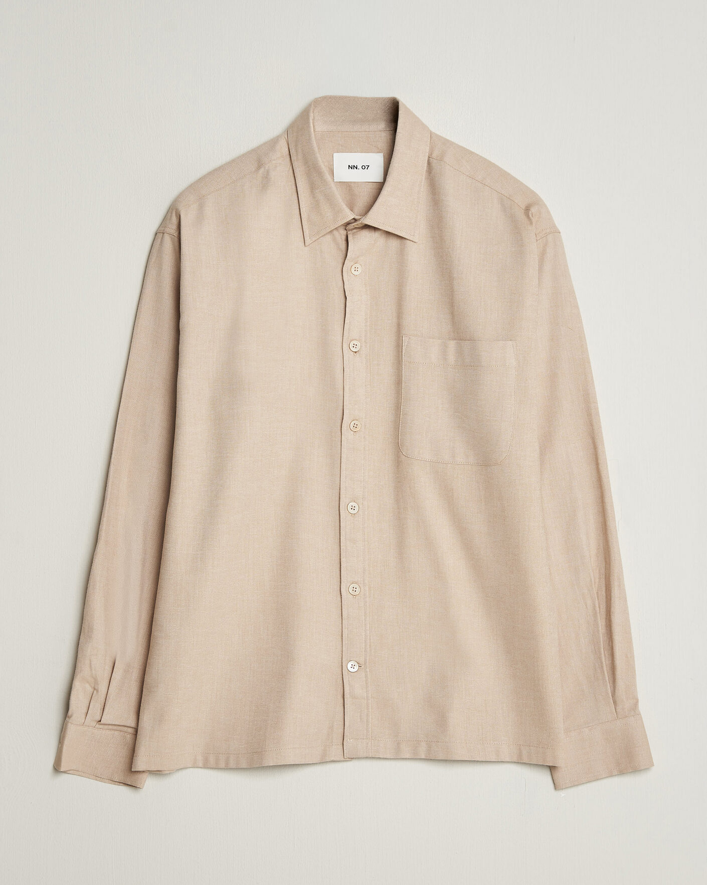 Hombres | Camisas | NN07 | Deon Brushed Light Flannel Shirt Desert Khaki