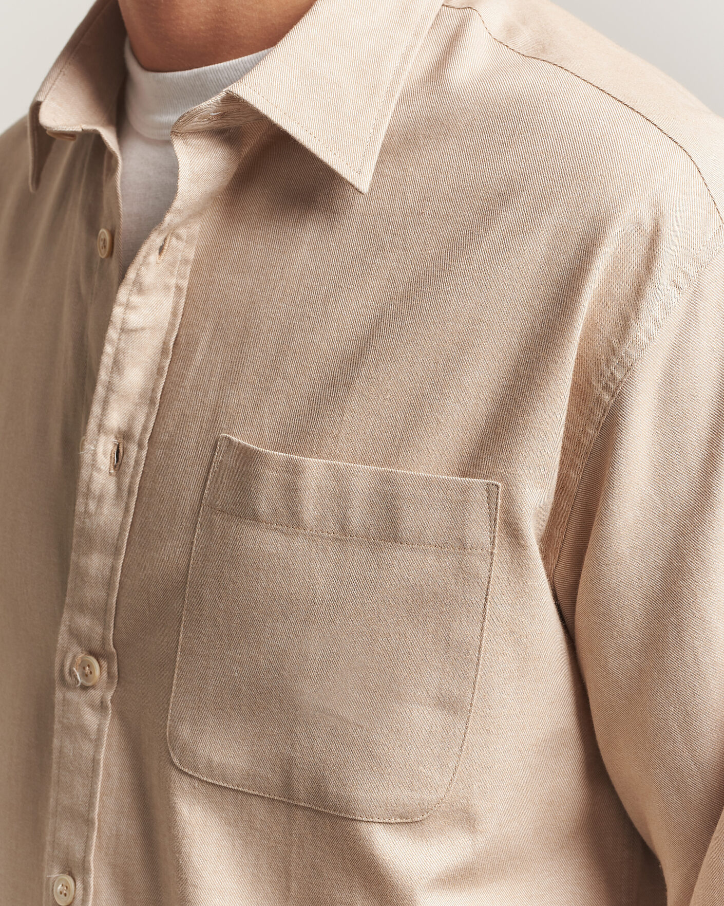 Hombres | Camisas | NN07 | Deon Brushed Light Flannel Shirt Desert Khaki