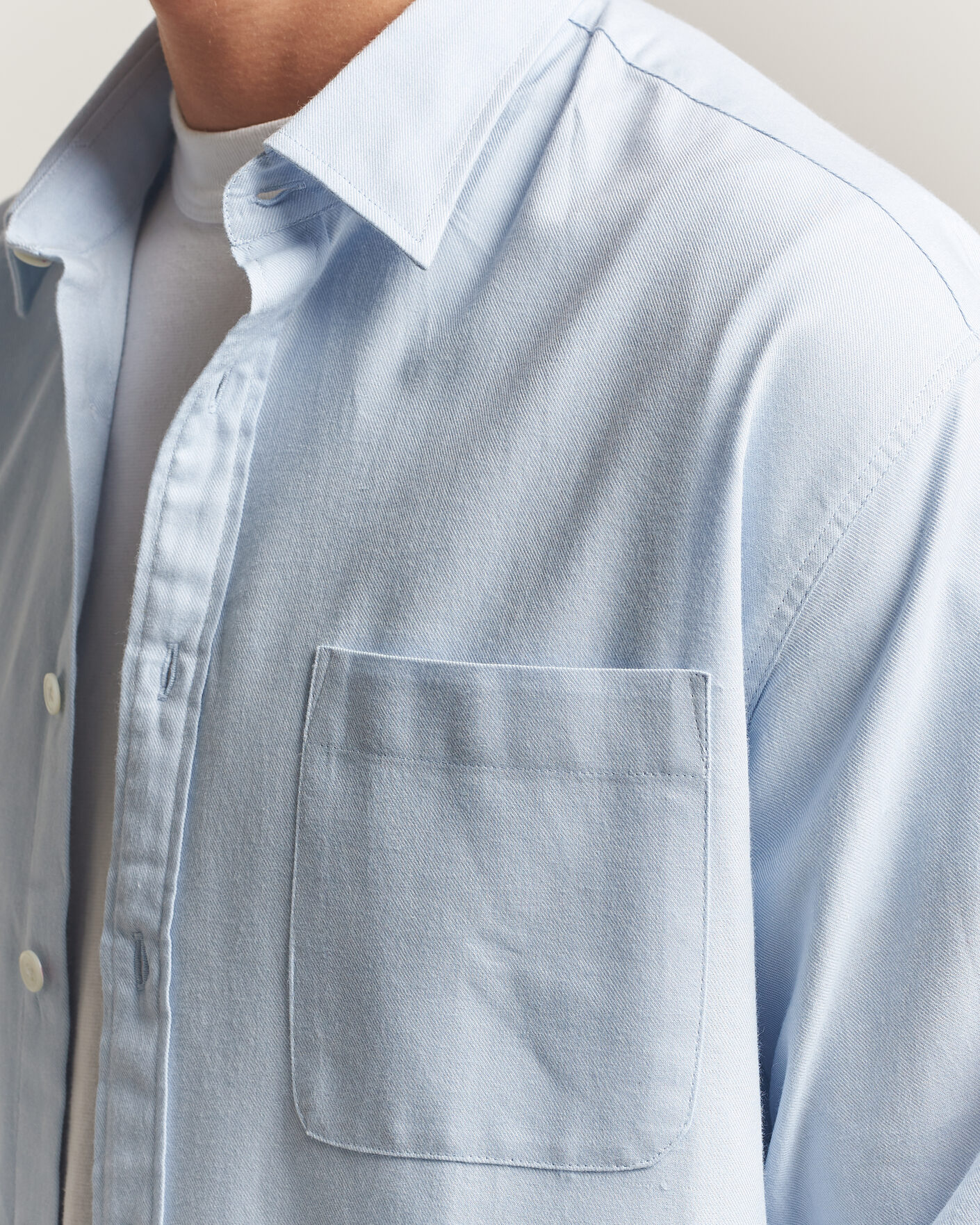 Hombres | Camisas | NN07 | Deon Brushed Light Flannel Shirt Sky Mist