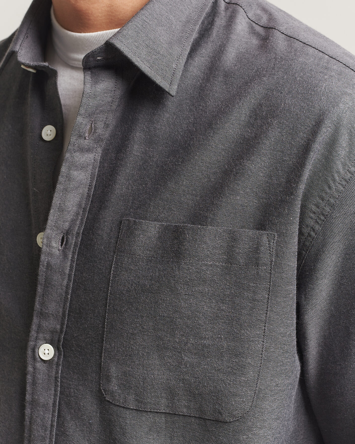 Hombres | Camisas | NN07 | Deon Brushed Light Flannel Shirt Dark Grey