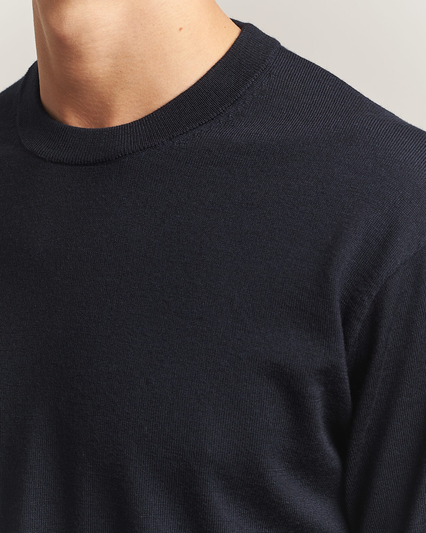 Hombres | Jerséis y prendas de punto | NN07 | Nate Wool Knitted Crew Neck Deep Navy