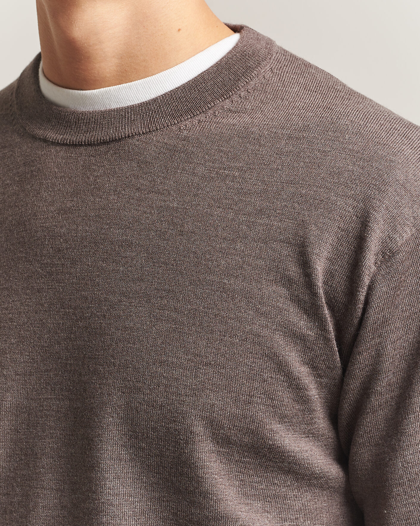 Hombres | Jerséis y prendas de punto | NN07 | Nate Wool Knitted Crew Neck Mable Husk