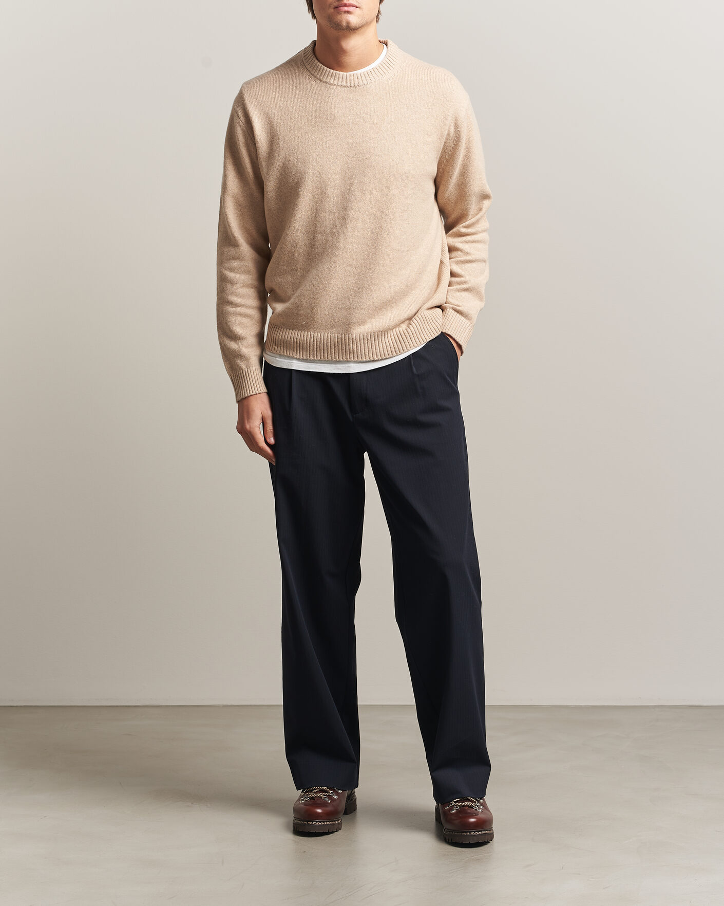 Hombres | Jerséis y prendas de punto | NN07 | Russel Wool/Cotton Knitted Sweater Ecru