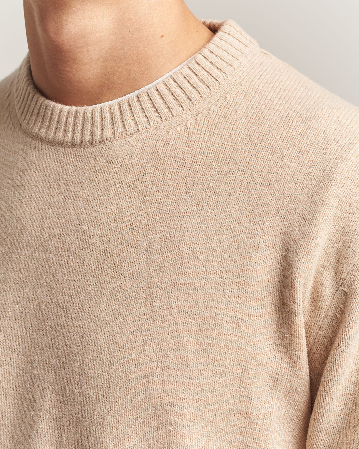 Hombres | Jerséis y prendas de punto | NN07 | Russel Wool/Cotton Knitted Sweater Ecru